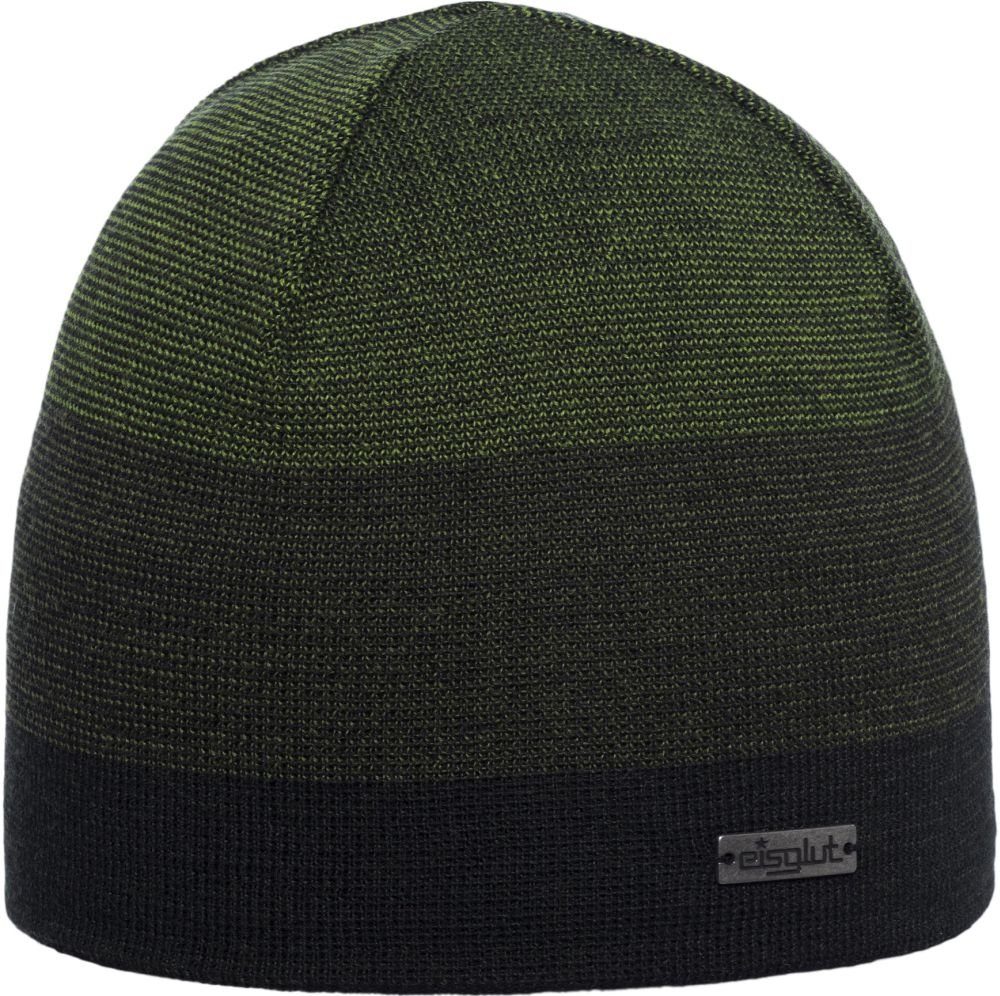 Eisglut Strickmütze Beanie Mütze Rentona Strichmuster Rewoolife 55-OLIV mit