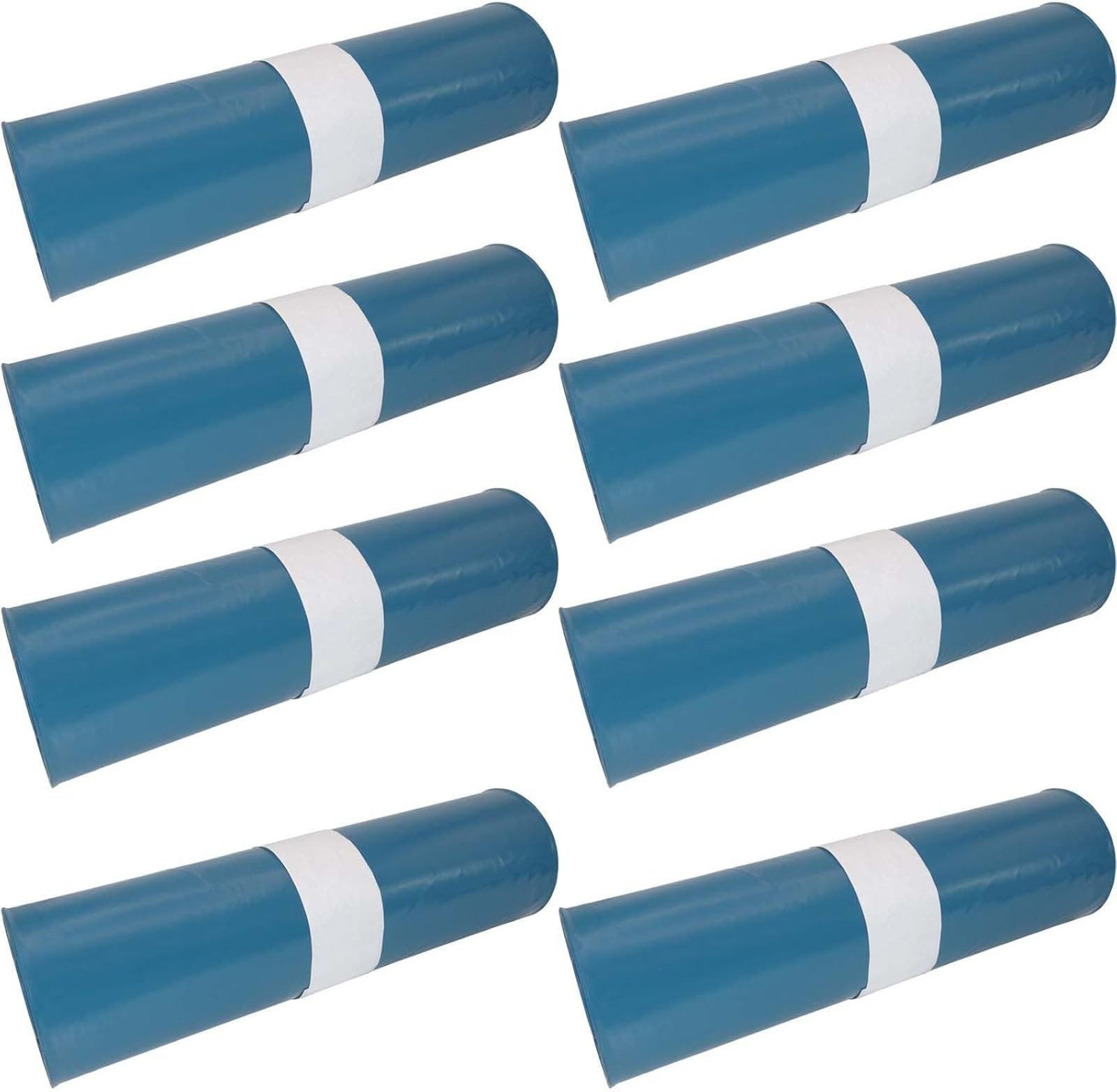 Hossi's Wholesale Müllbeutel 8 Rollen mit 25 Beuteln blaue Müllsäcke Abfallsäcke 39my 120l, stabil, 120