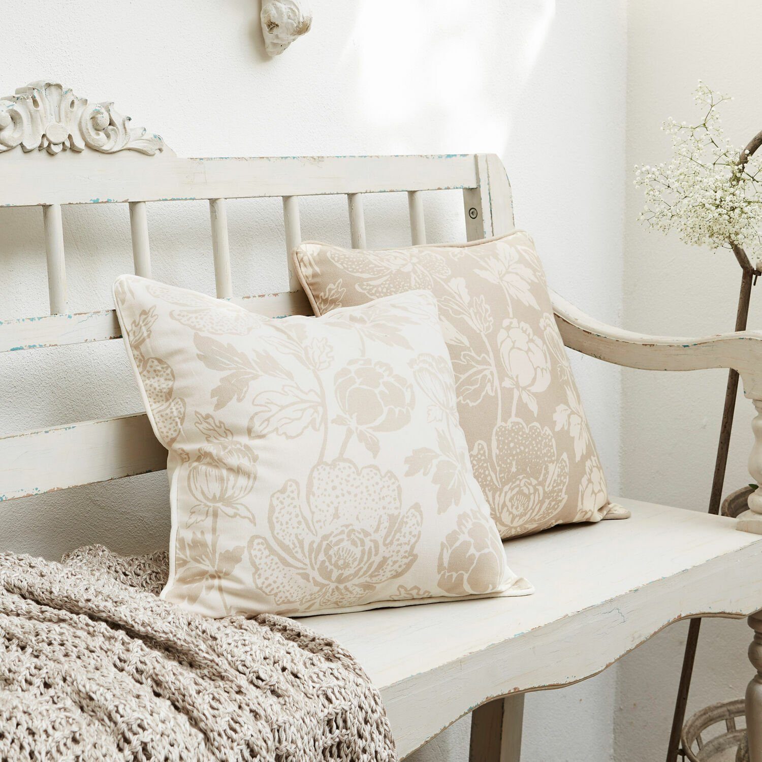 Mirabeau Kissenhülle Kissenhülle 2er Set Moore beige günstig online kaufen