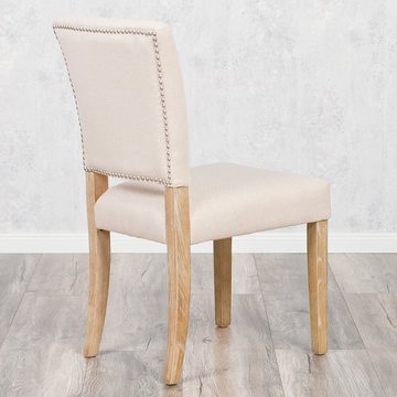 LebensWohnArt Stuhl Stuhl NEW RETRO mit Stoffbezug Seal-Sand