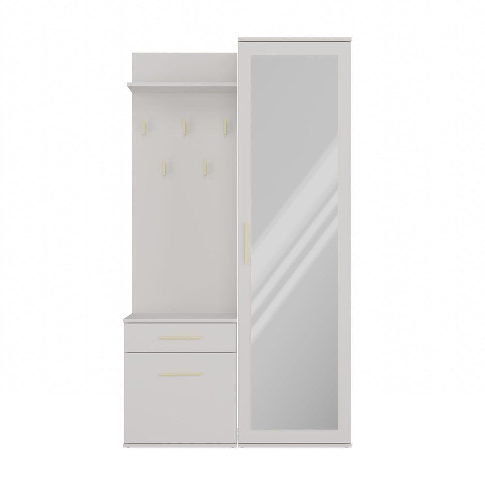 ibonto Garderobenschrank Multifunktionales Garderobenset: Schuhschrank mit Spiegel, Flurschrank