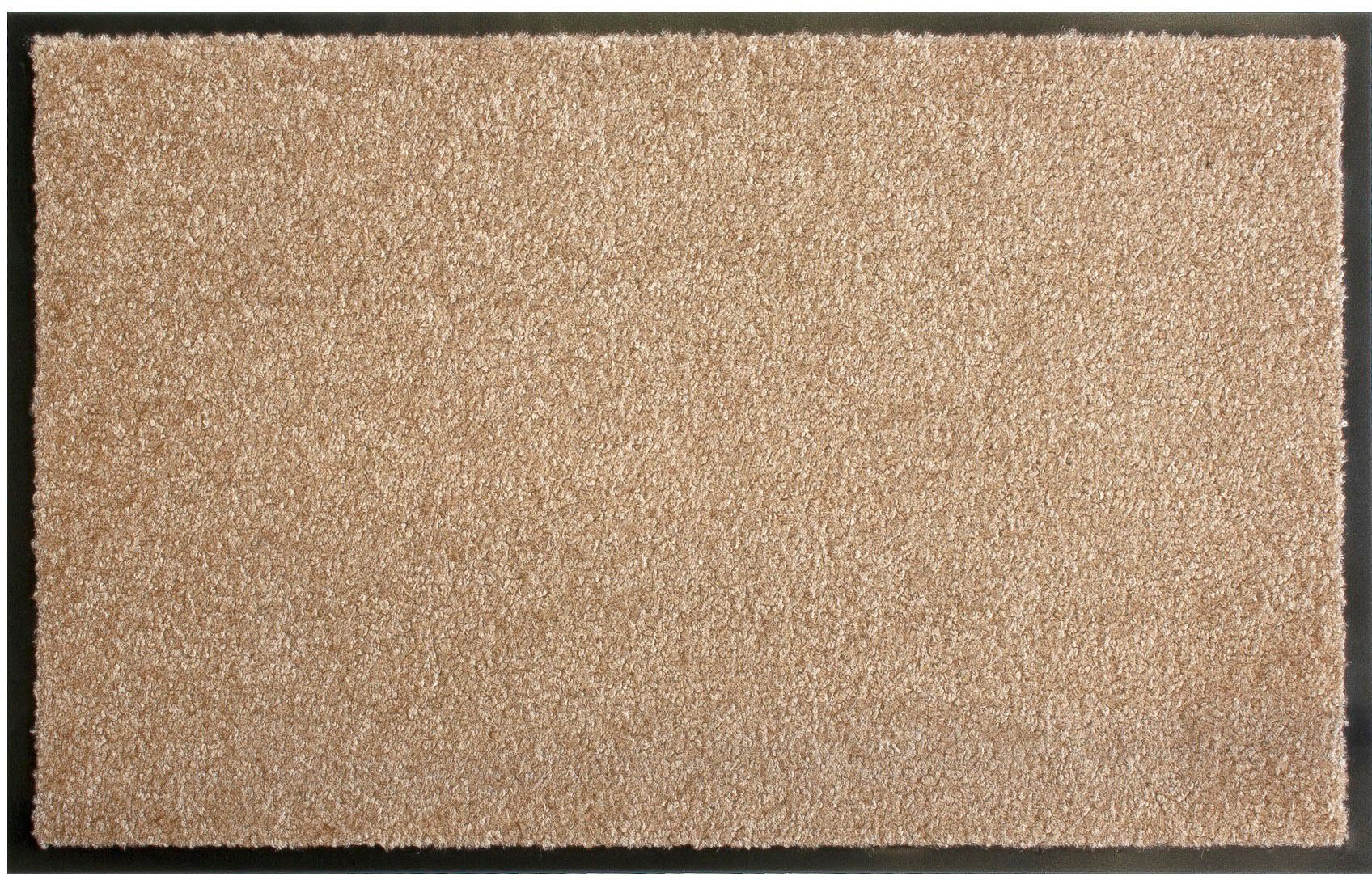 Fußmatte Schmutzfangmatte CLEAN Uni-Farben, Primaflor-Ideen 8 creme in rechteckig, Schmutzfangmatte, mm, waschbar UV-beständig, PRO, Textil, Höhe