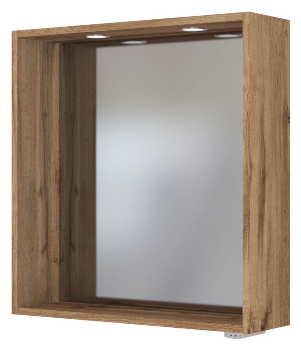 HELD MÖBEL Spiegelschrank Spiegelpaneel Davos 60 cm Wotaneiche/Wotaneiche