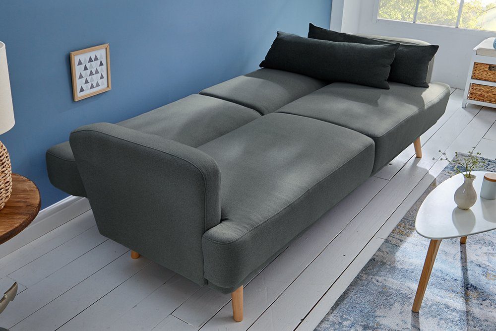 riess-ambiente 200cm mit dunkelgrau, STUDIO Schlafsofa Bettfunktion