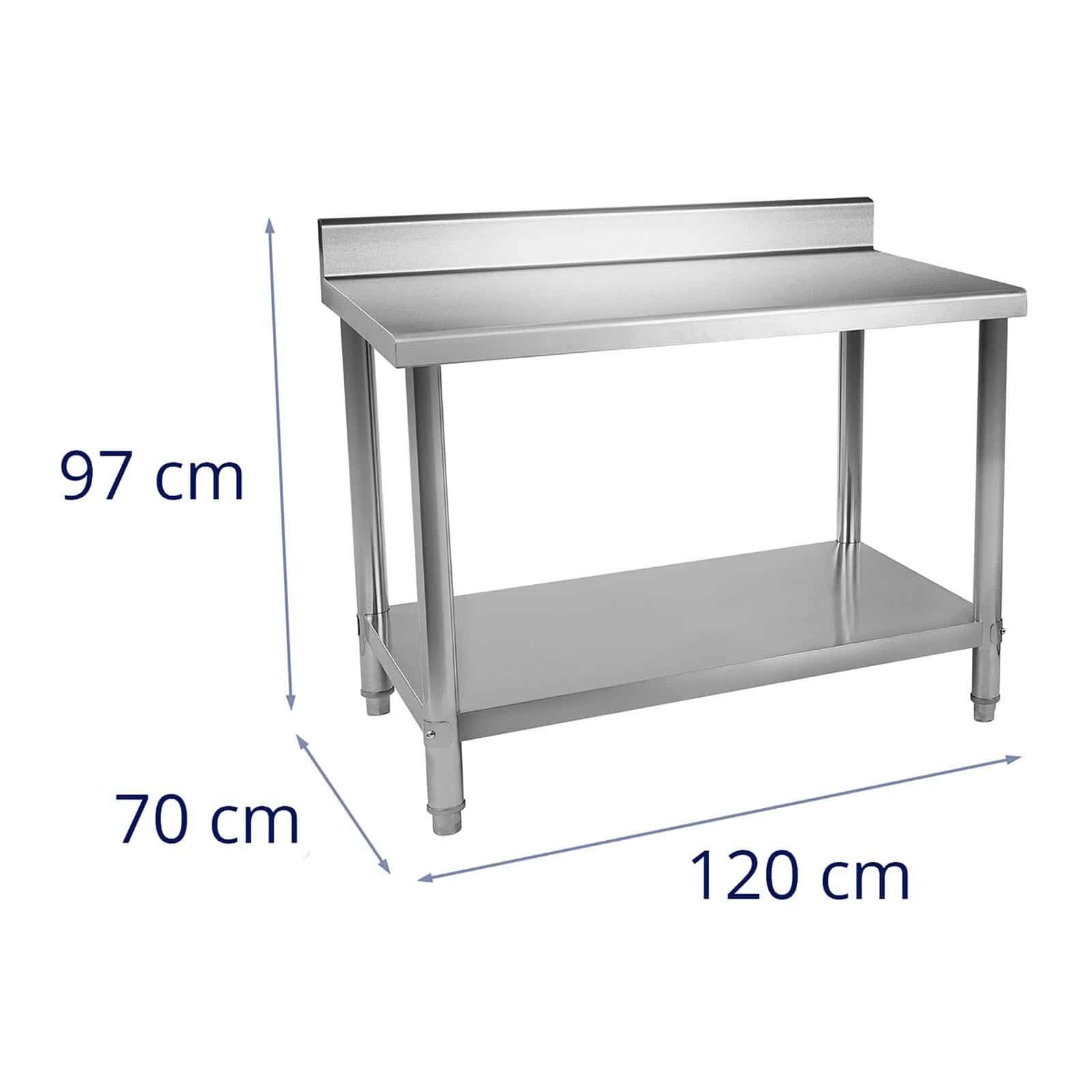 Mit Catering Gastro Royal Arbeitstisch Edelstahl 120X70X85cm Arbeitstisch Aus Aufkantung