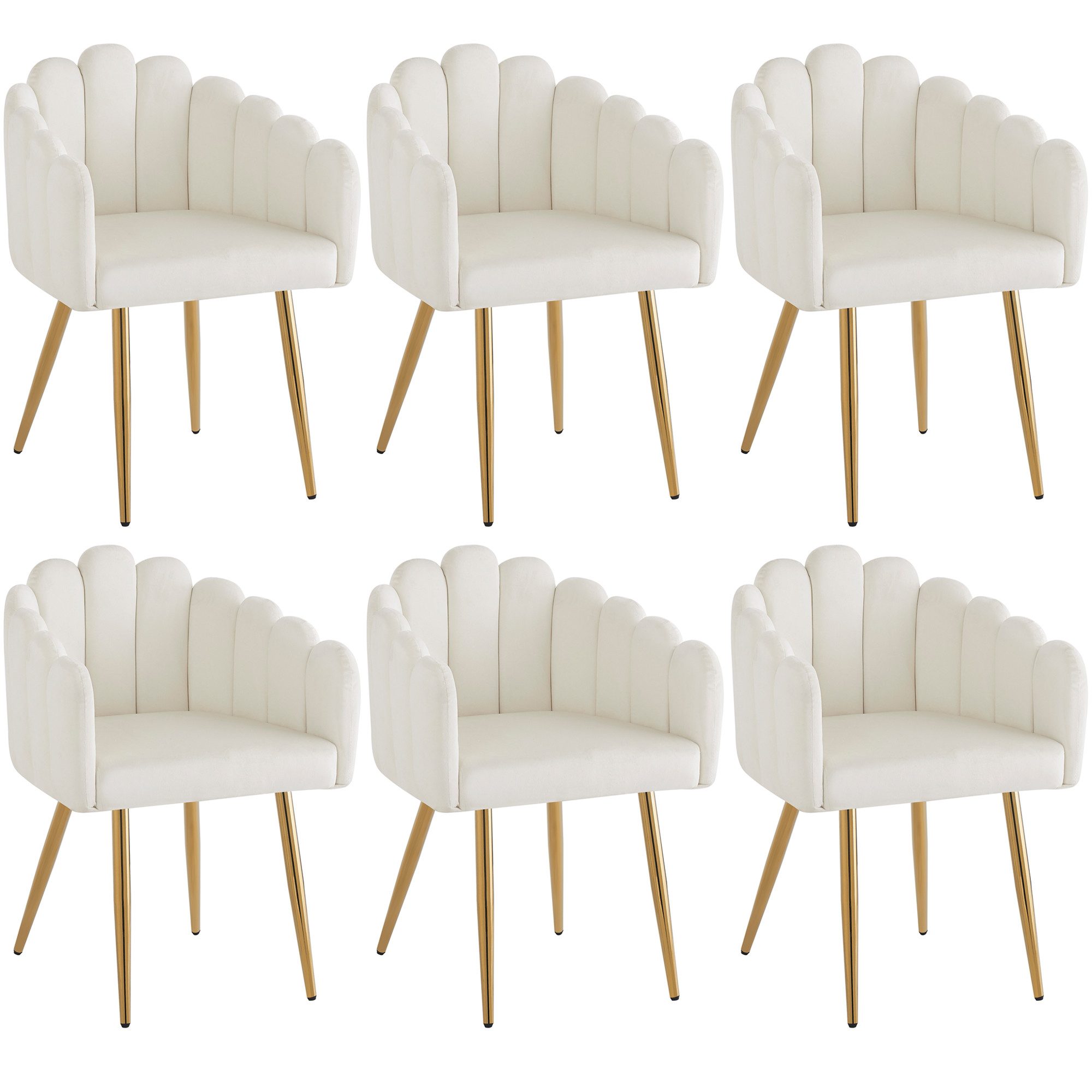 Flieks Polsterstuhl (Set, 6 St), 6er Set Esszimmerstühle mit Armlehnen Wohn günstig online kaufen