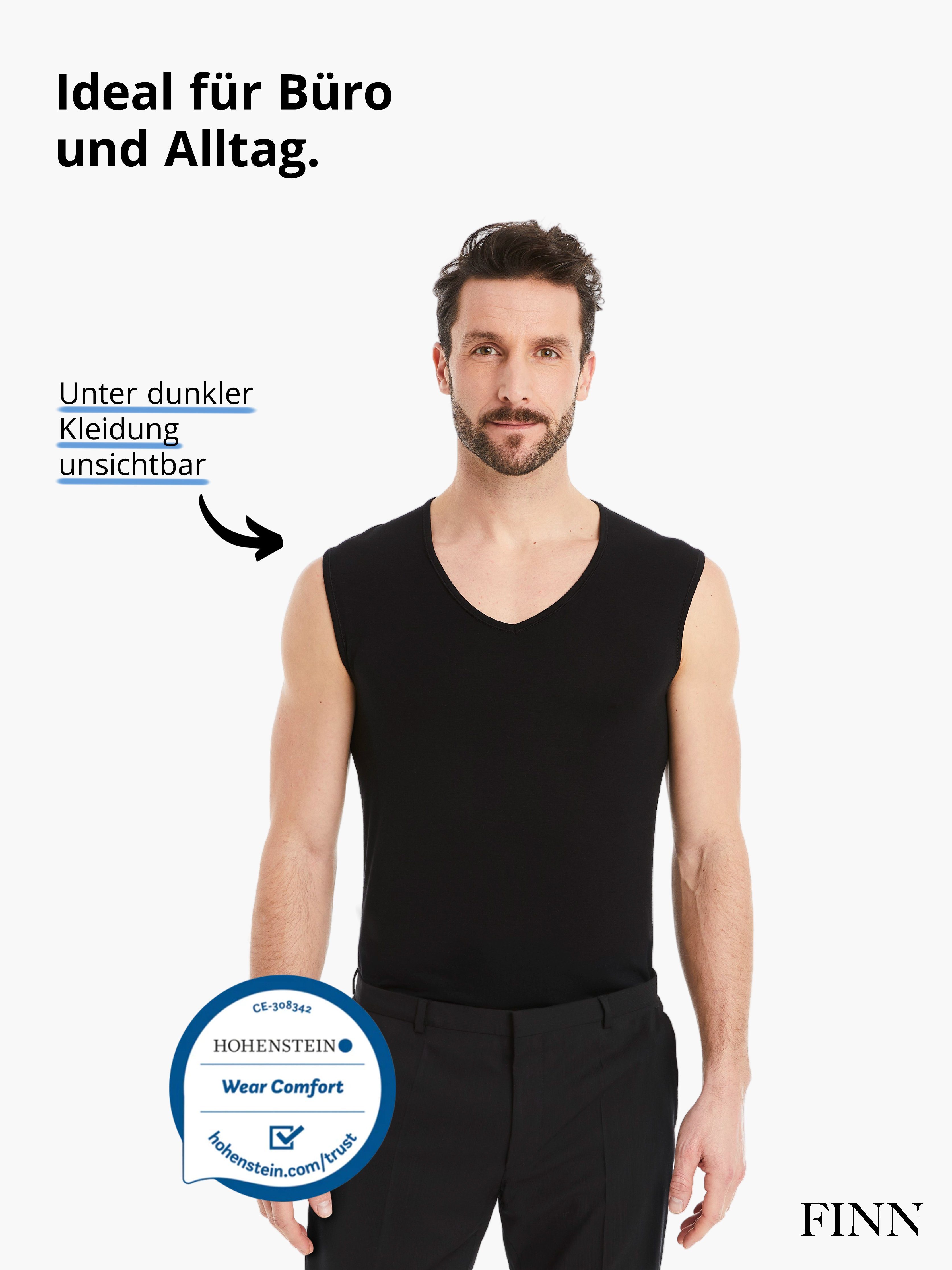 FINN Design Achselhemd Business Unterhemd Herren Ärmellos mit V-Ausschnitt Das perfekte Tank-Top für Männer unter Hemd und Anzug