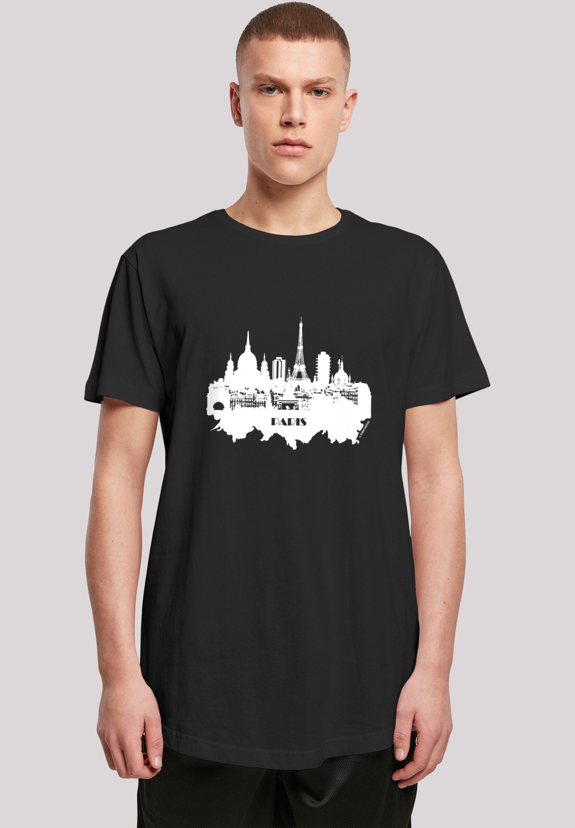 schwarz PARIS LONG TEE F4NT4STIC T-Shirt Print SKYLINE