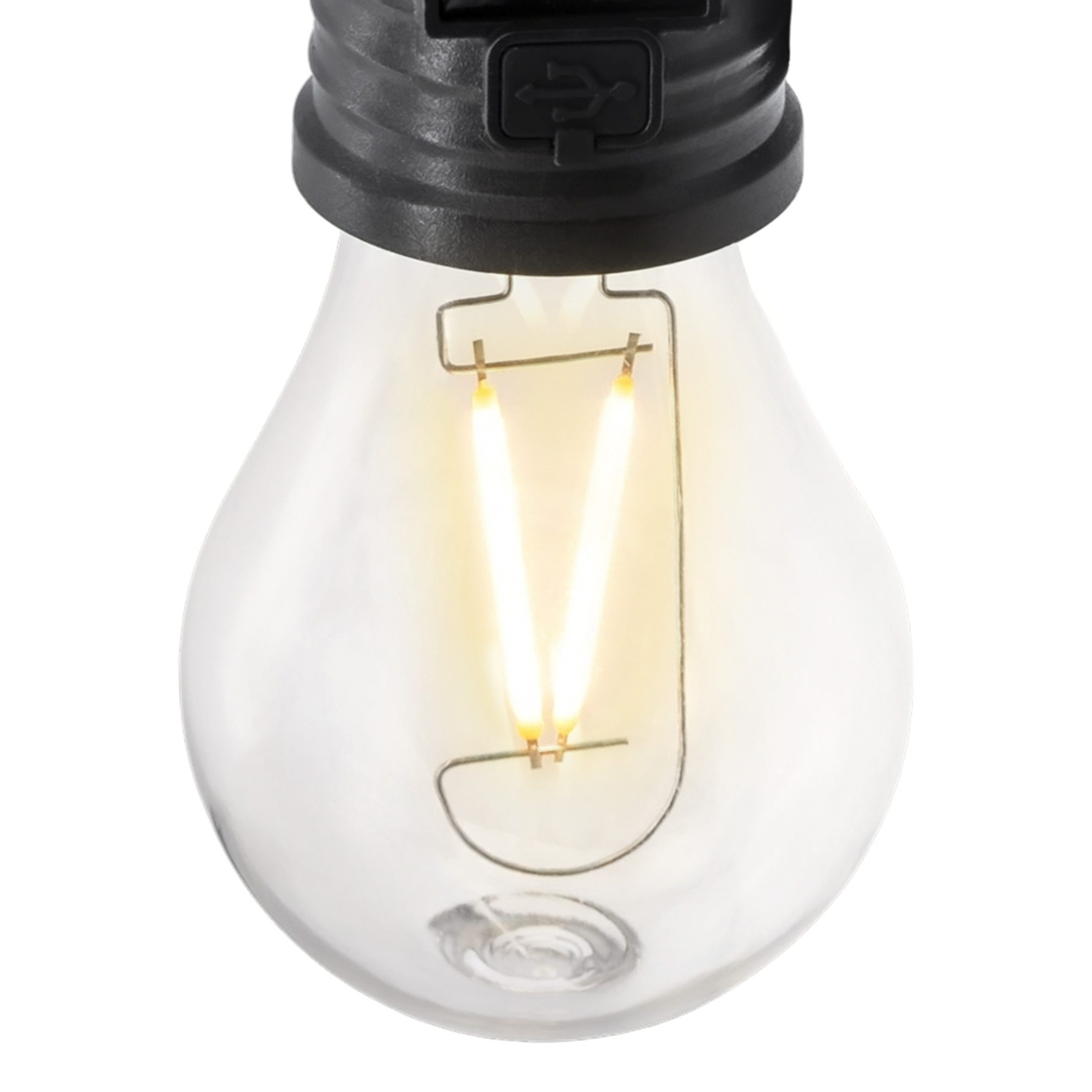 Spetebo LED Solarleuchte 2er Set Glühbirne per USB wieder aufladbar, Dimmbar, LED fest integriert, warm weiß, Garten Dekolampe zum Aufhängen, 3 Leuchtmodi – Bild 4 von 5
