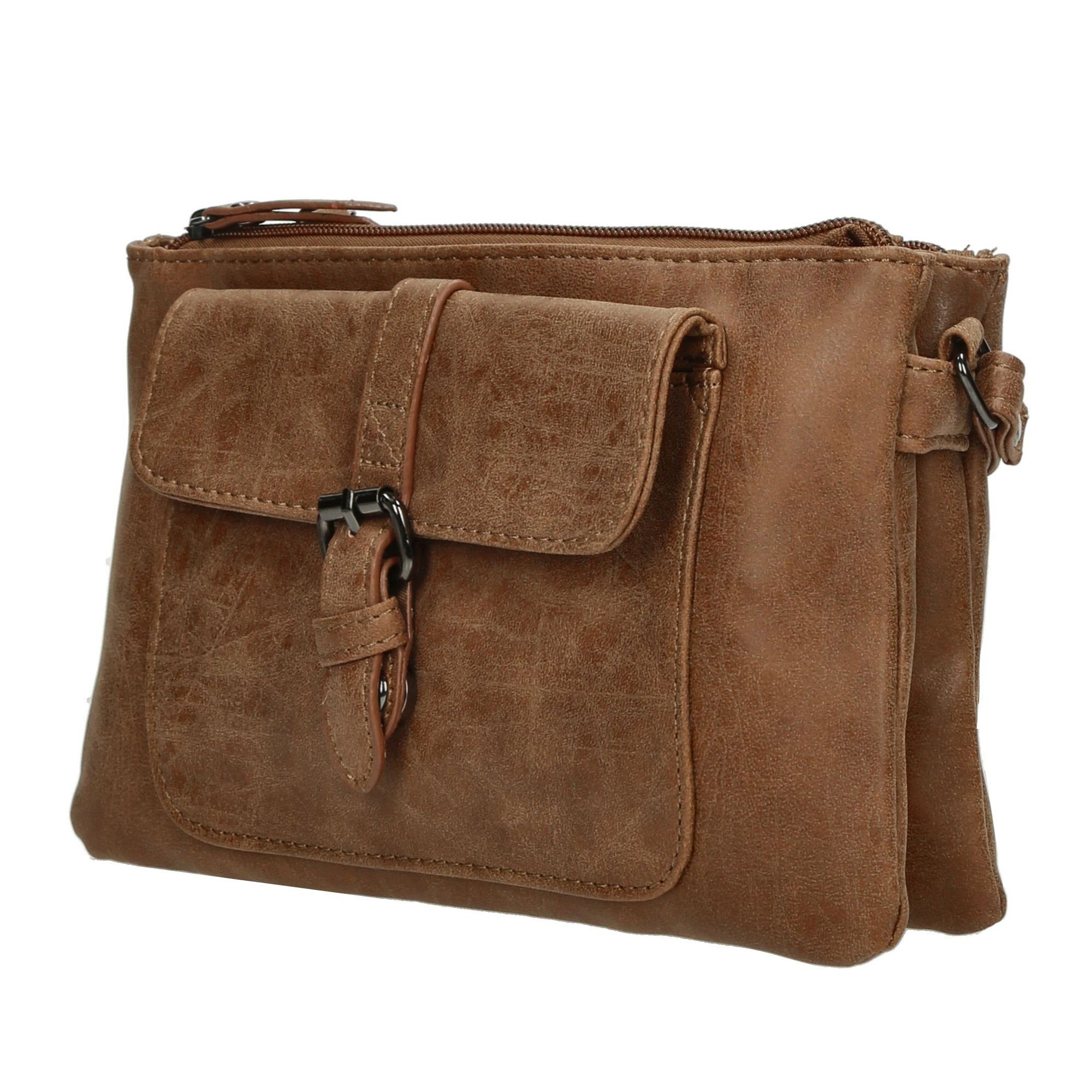 Christian Wippermann Umhängetasche Damen Tasche Schultertasche Umhängetasche Crossover Bag (1 tlg), Leder Optik Handtasche