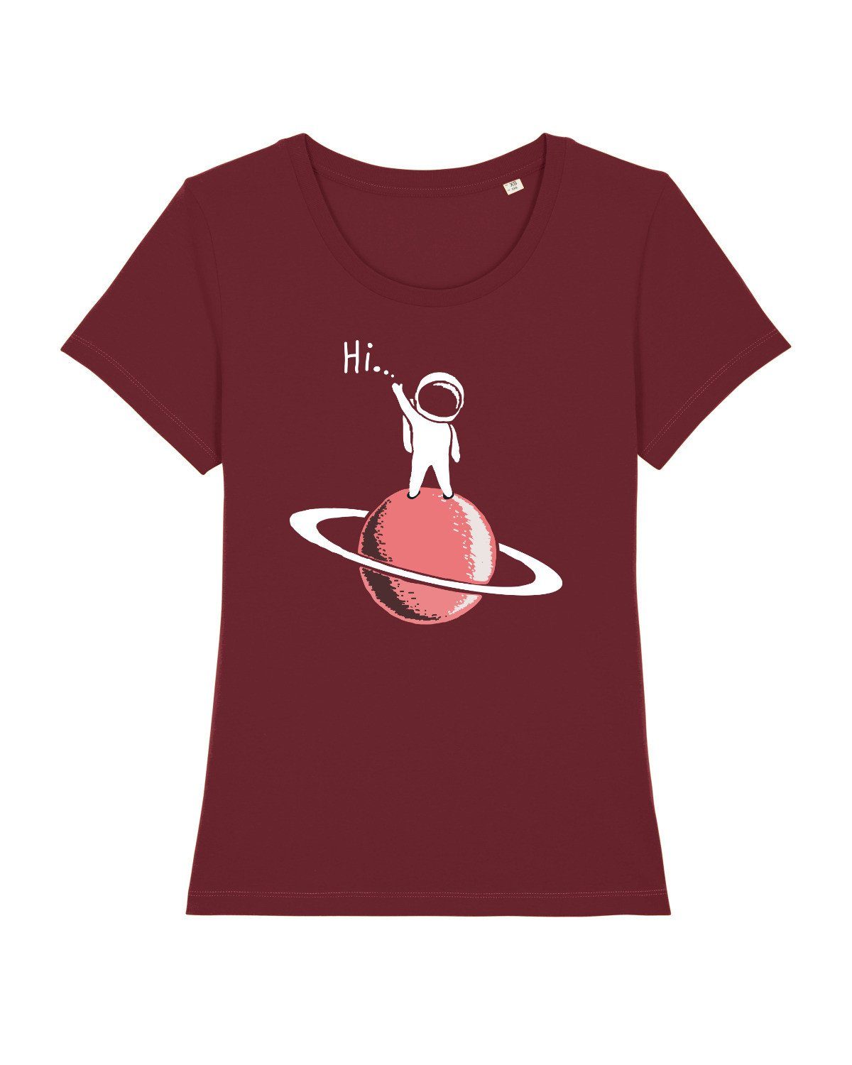 Astronaut Hi Print-Shirt says Apparel weinrot (1-tlg) wat?