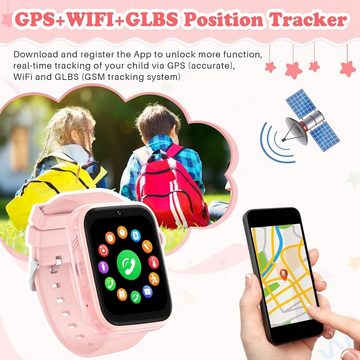 ele eleoption Smartwatch (4G), Kinder mit WLAN Kamera SOS IP67 Wasserdicht mit GPS Echtzeit-Ortung