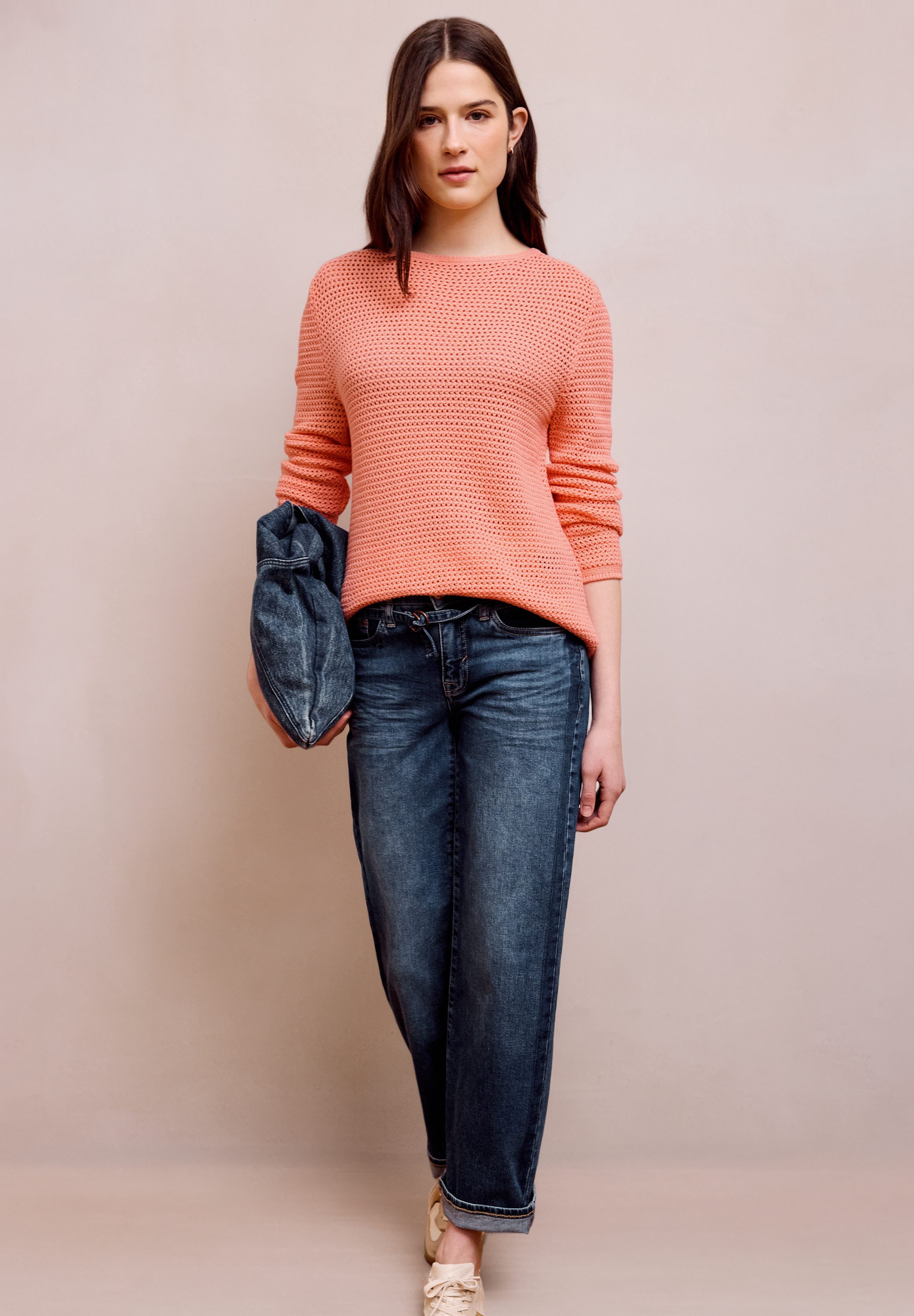 STREET ONE STUDIO Strickpullover aus reiner Baumwolle