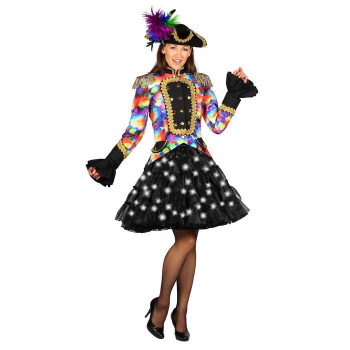 thetru Kostüm Schwarzer LED Petticoat Bunt leuchtendes Röckchen für den Karneval