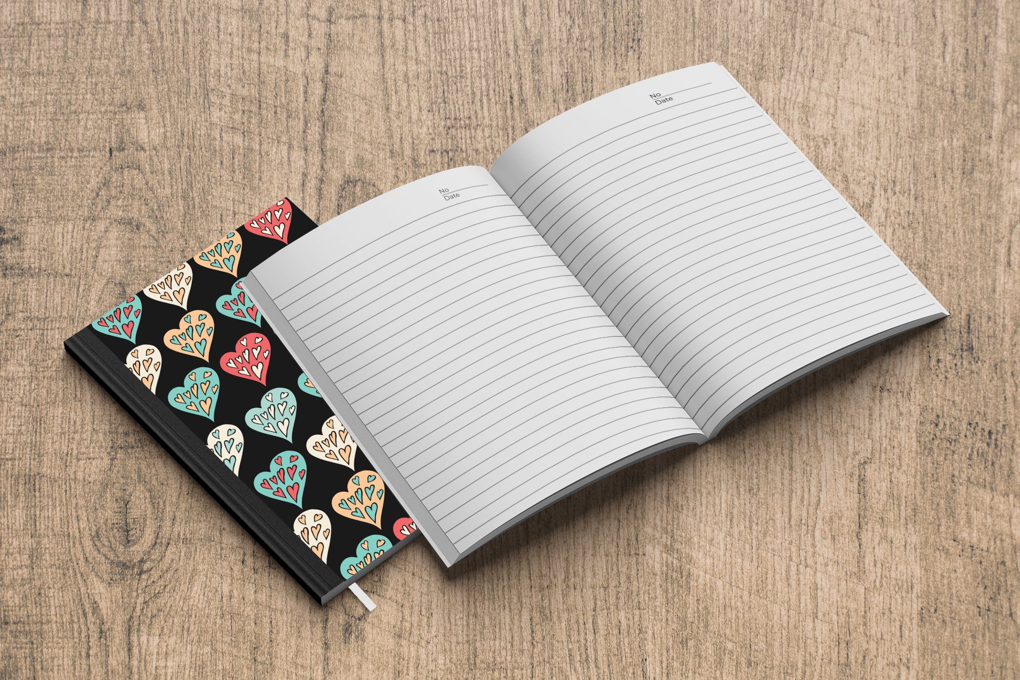 Haushaltsbuch - Mädchen Muster Journal, Notizbuch - - A5, Herz Mädchen, Herzen MuchoWow 98 - Merkzettel, - Notizheft, - Seiten, Tagebuch, Kinder Mädchen