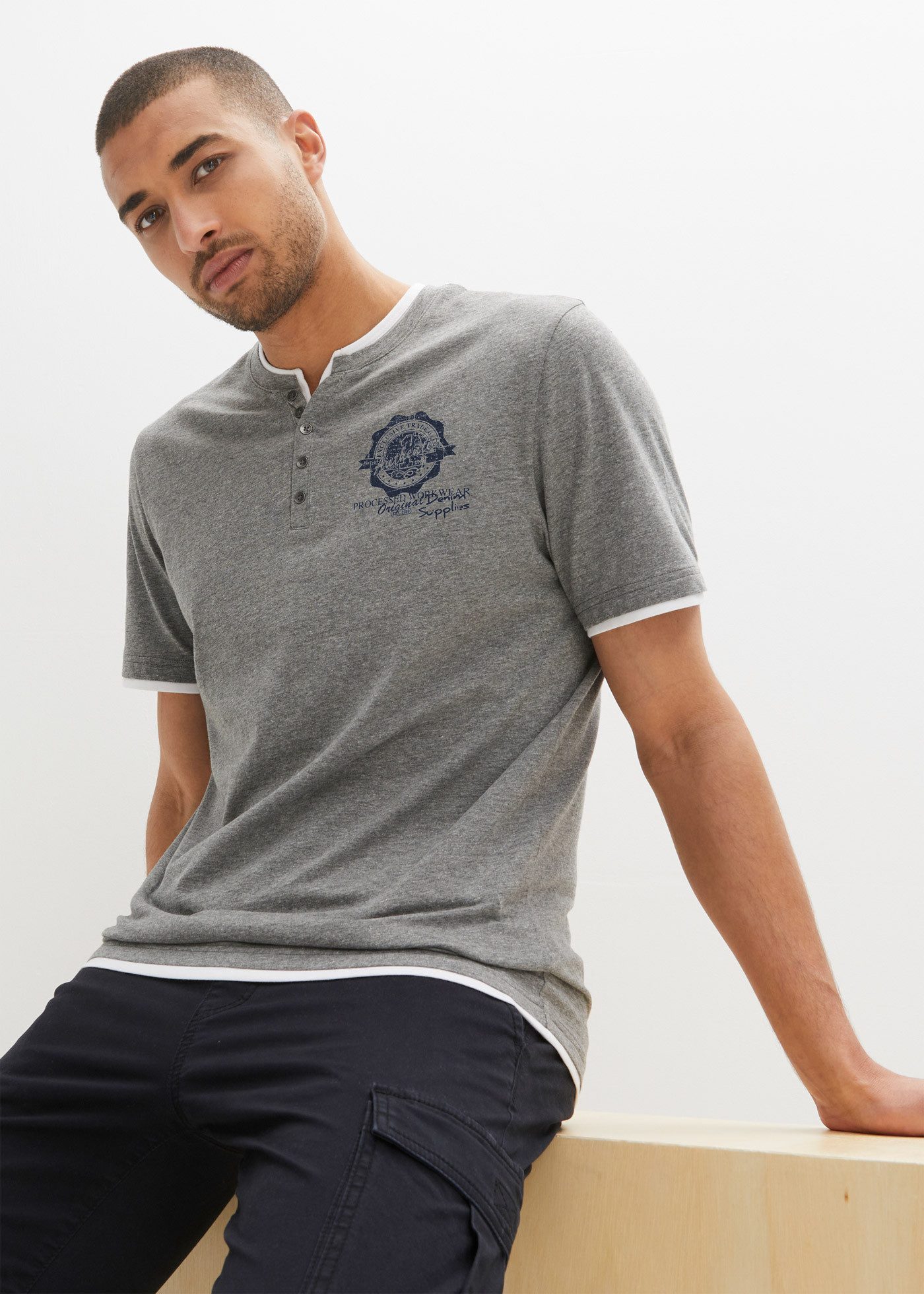 bonprix Henleyshirt (Packung, 2-tlg., 2) günstig online kaufen