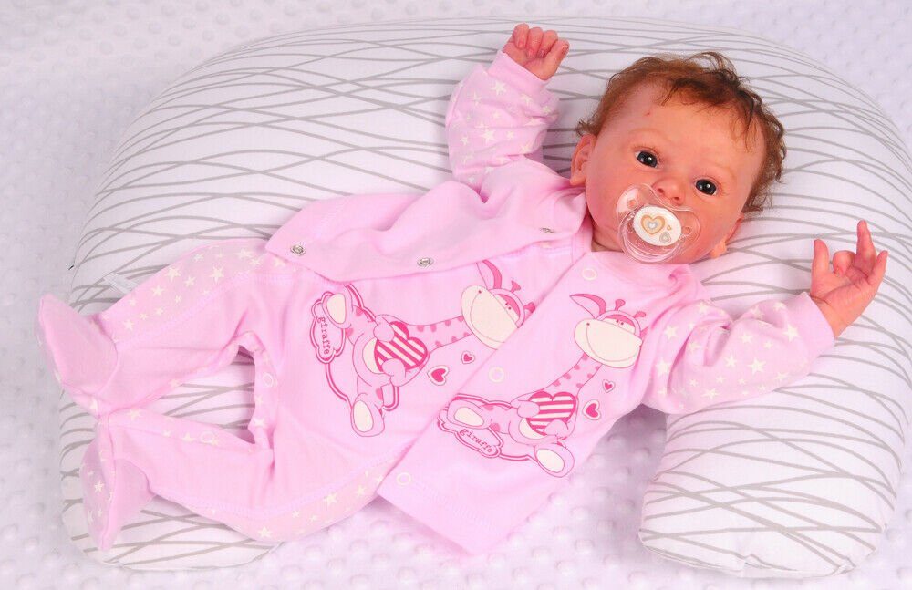 La Bortini Strampler, Jäckchen & Mütze Baby Anzug Strampler Hemdchen Mütze Set in Rosa mit Sternen aus reiner Baumwolle, 44 50 56 62 68 74
