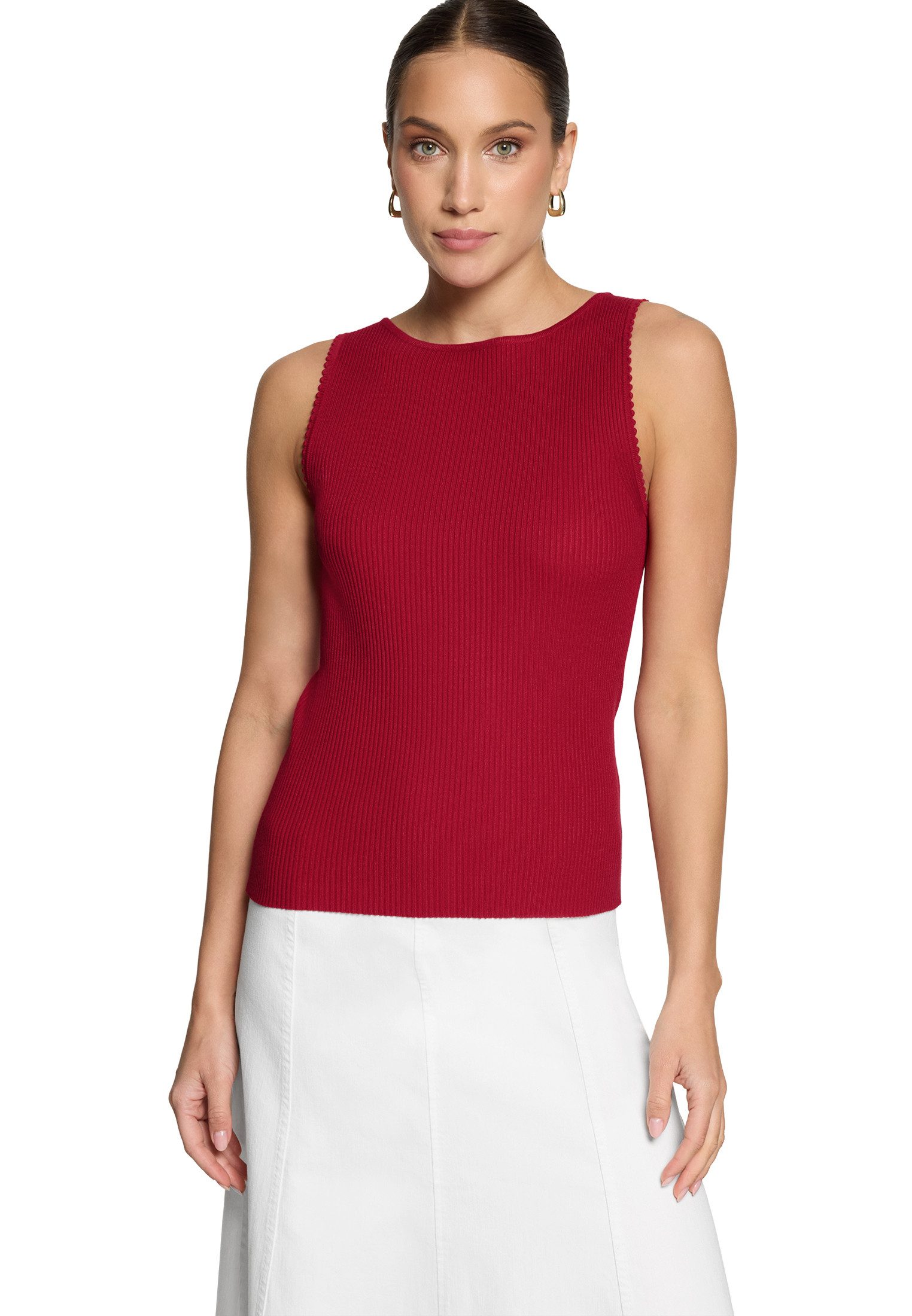 Zero Stricktop Damen ohne Arm mit Wellenkante