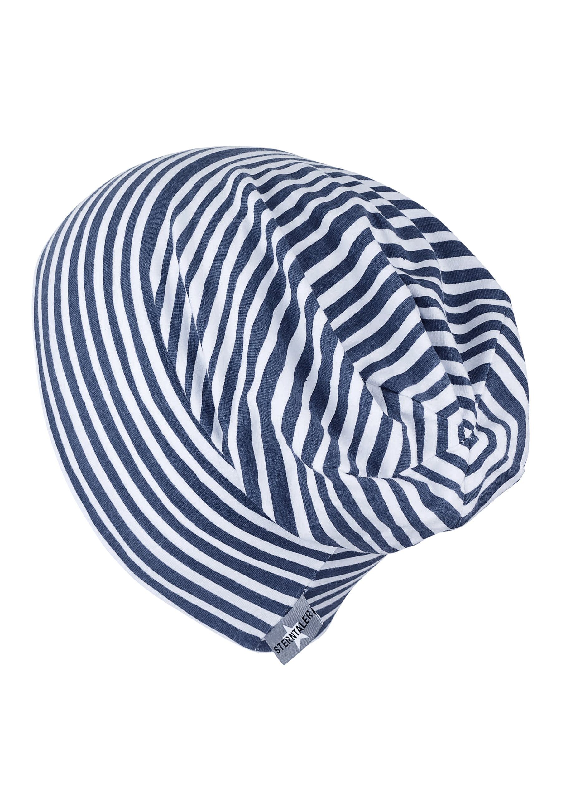 Sterntaler® Beanie Slouch-Beanie Streifen (1-St) mittelblau