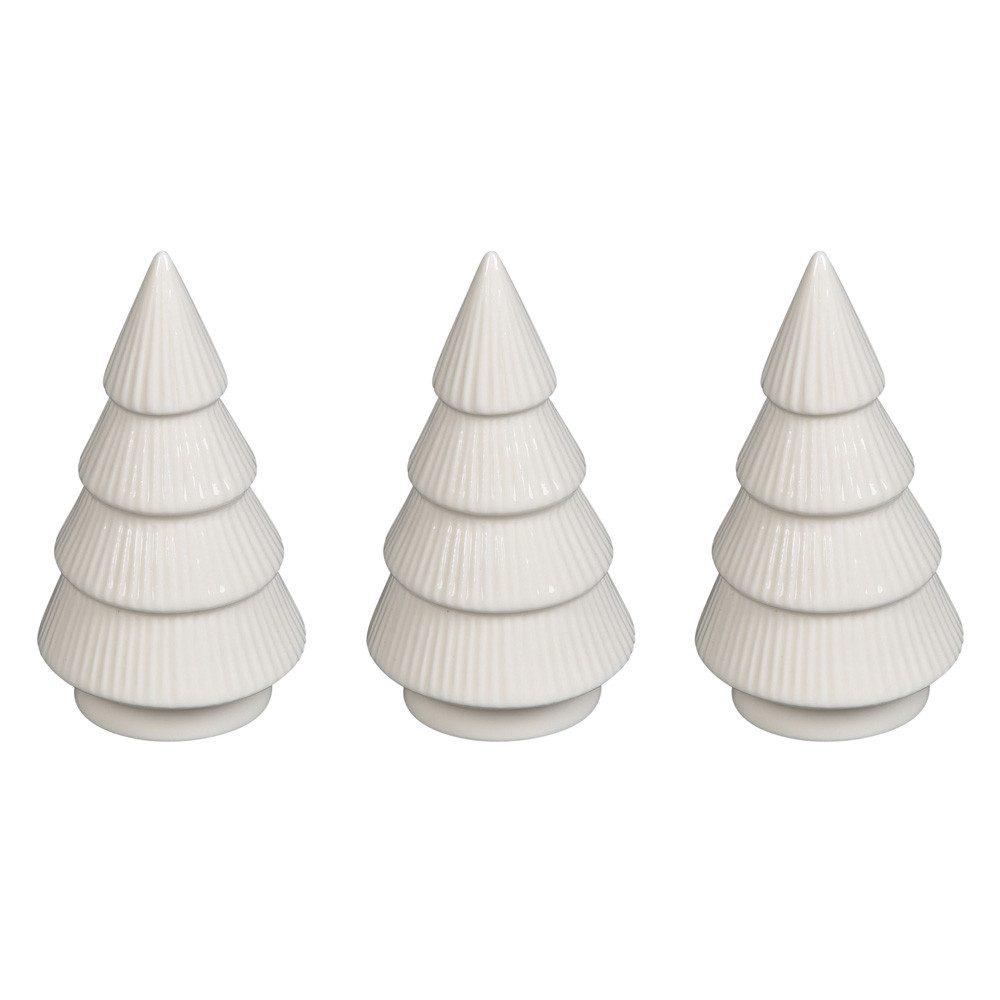 Posiwio Dekoobjekt 3tlg. Tanne SCANDI weiß aus Porzellan H12,5cm Tannenbaum Boho nordic m
