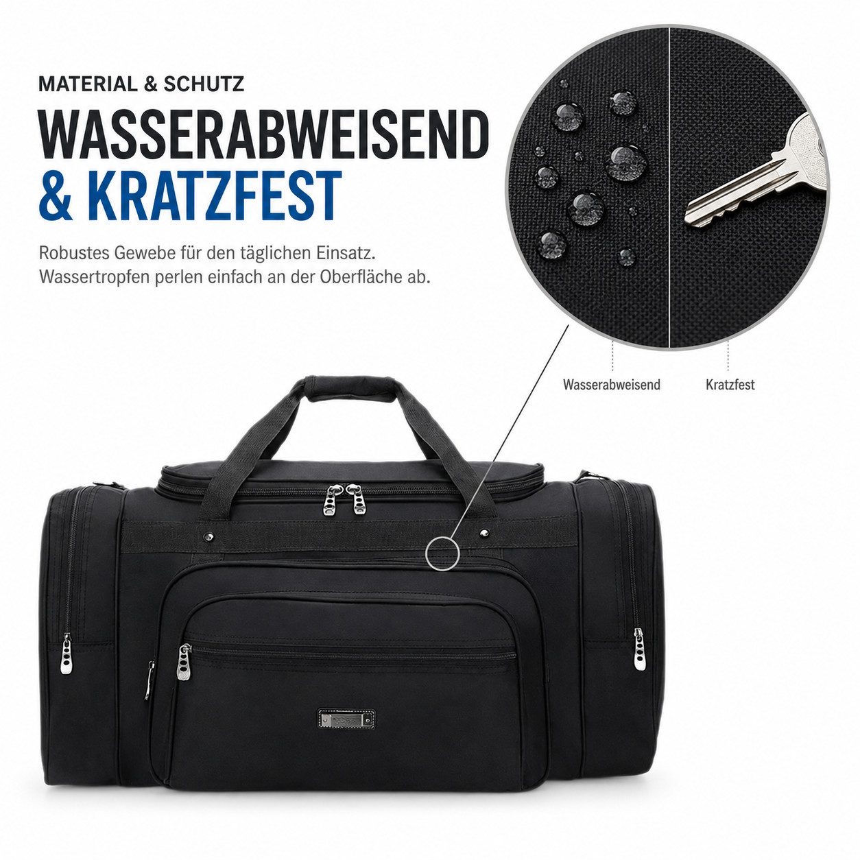 OYLCDI Reisetasche Große Sporttasche,80L Fitnesstasche Reisetasche 72 × 30 × 36 cm (mit Schuhfach,mit viel Stauraum, Trainingstasche für Damen und Herren, abneh – Bild 3 von 5