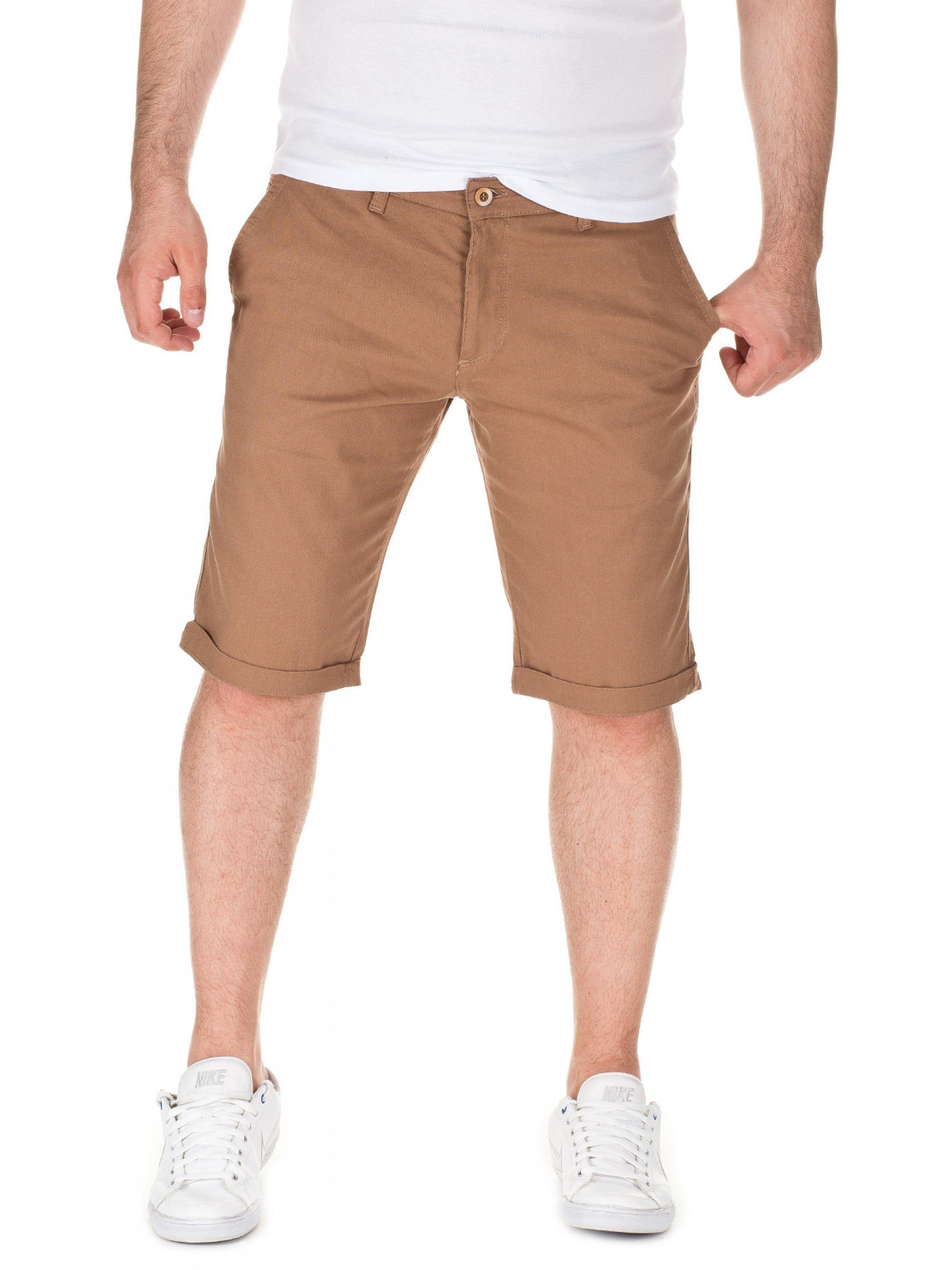 WOTEGA Shorts Chino shorts (camel Kallari Unifarbe in Braun 2000)