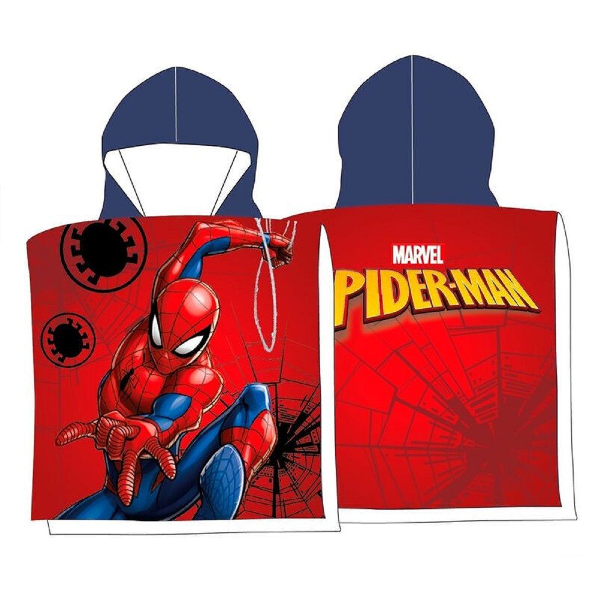 Poncho Spiderman Poncho Kinder-Kapuzenponcho, 110x55cm