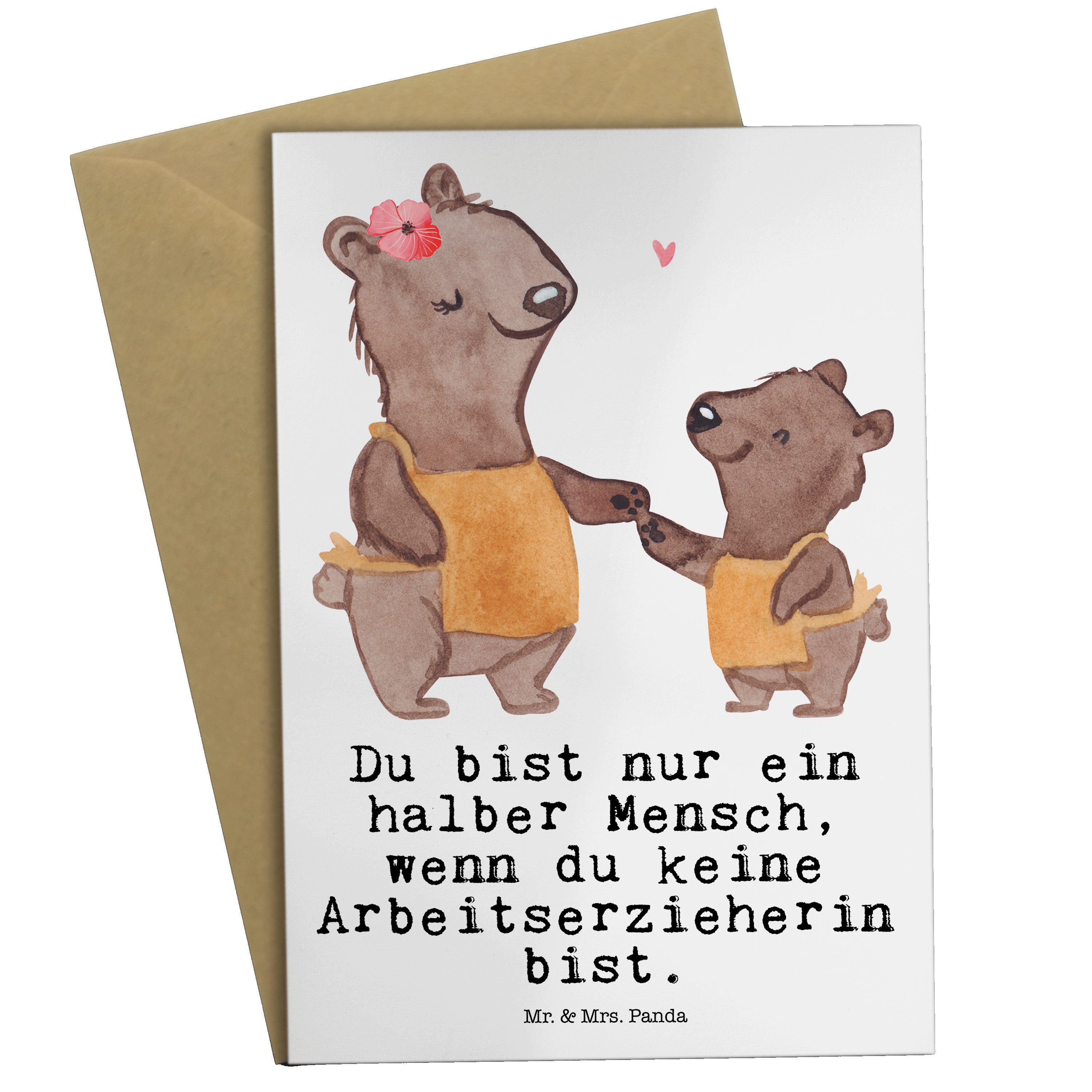 Mr. & Weiß Freunde, - Grußkarte Geschenk, Hochzei - Panda Arbeitserzieherin mit Herz Karte, Mrs