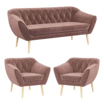 MKS MÖBEL Sofa PIRS 3 1 1, mit Relaxfunktion, Moderne Sofa Set, Skandinavische Deko