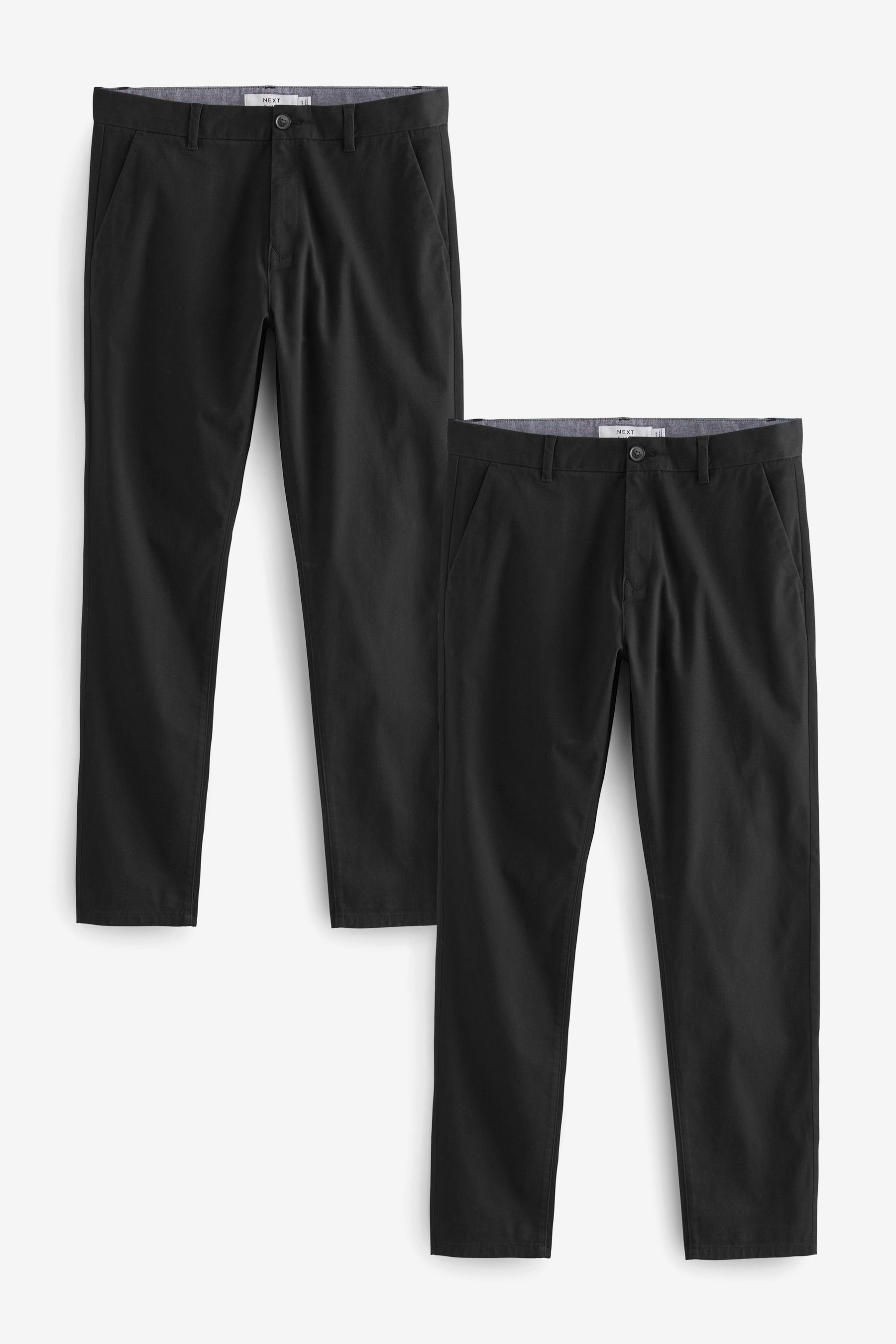 Next Chinohose Slim Fit Chinohose mit Stretch (2-tlg) Black/Black