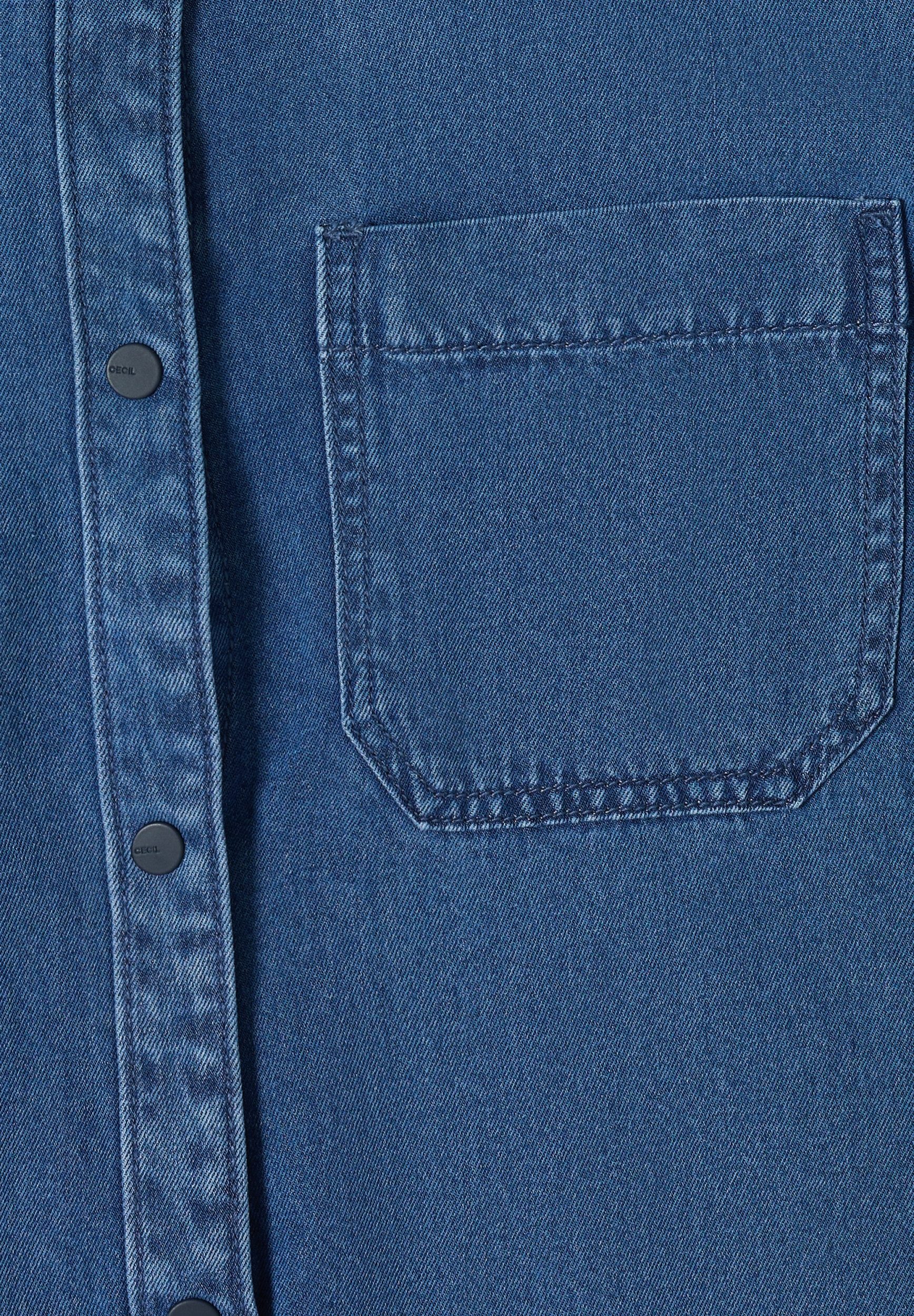 CECIL Klassische Bluse Washed Denim Look Blouse günstig online kaufen