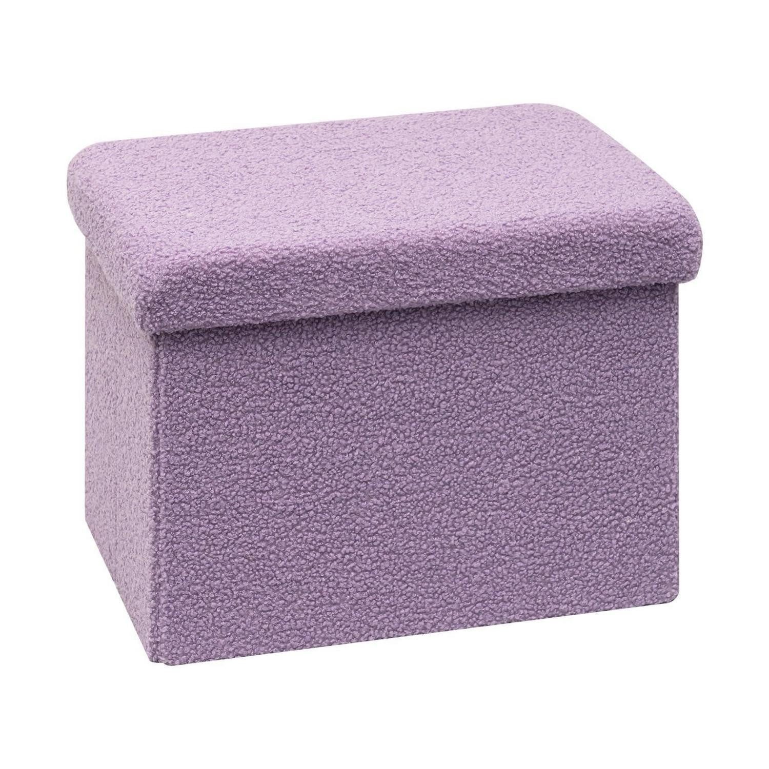 LuxusKollektion Sitzwürfel Sitzhocker mit Stauraum Lila 42cm