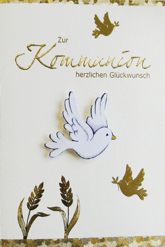 BSB Grußkarten Kommunion - Glückwunschkarte im Format 11,5 x 17 cm mit Briefumschlag