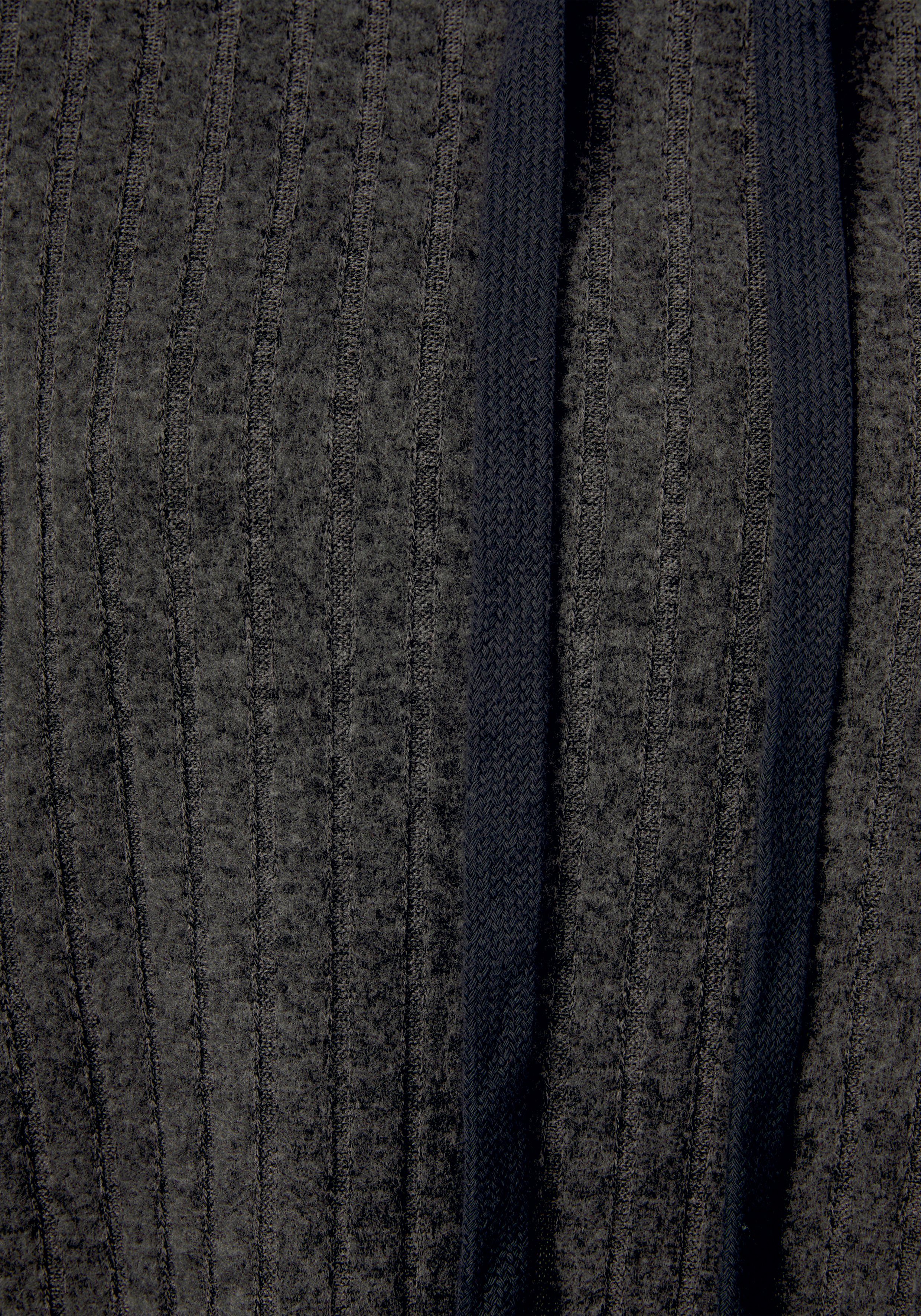 LASCANA Hoodie Strickpullover mit Kapuze und in melierter Optik, Loungewear
