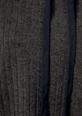 LASCANA Hoodie -Kapuzensweatshirt meliert mit Bindeband und überschnittene Schultern, Loungeanzug