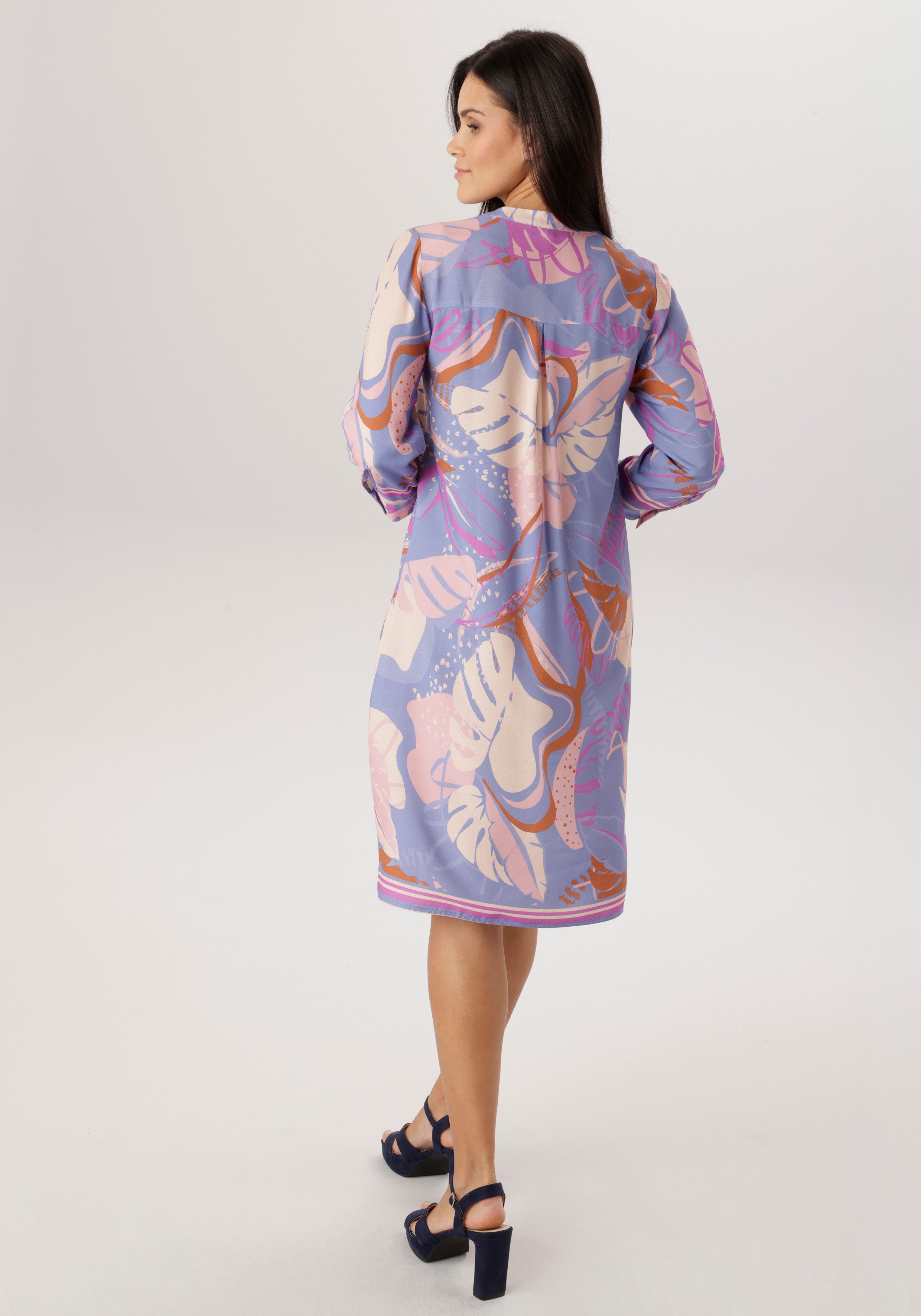 Aniston SELECTED Blusenkleid mit verspielter Blättermusterung - NEUE KOLLEKTION