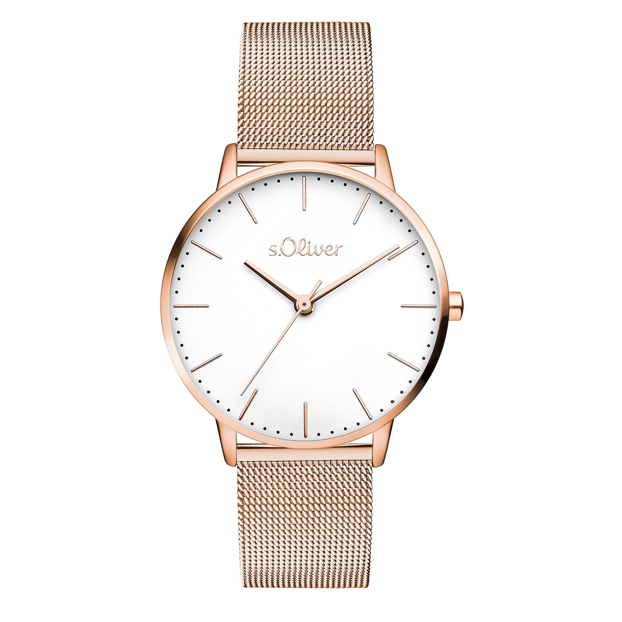 s.Oliver Quarzuhr Modern Basics Edelstahl