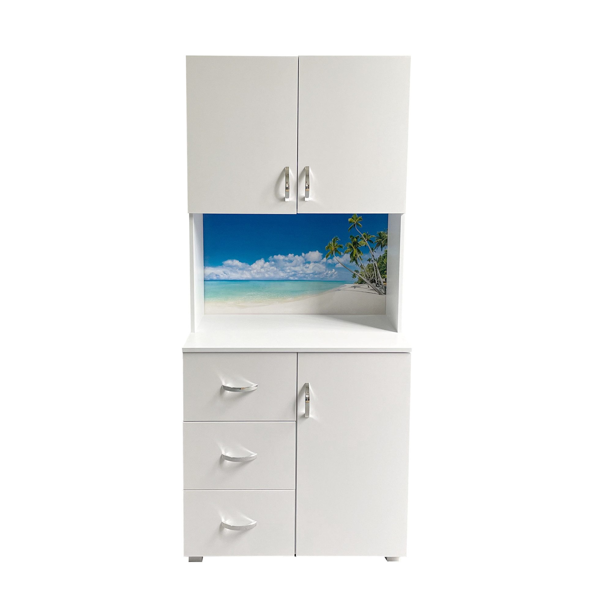HTI-Living Hochschrank Badschrank Blanca Wellness Motiv Palmen (Stück, 1-St günstig online kaufen
