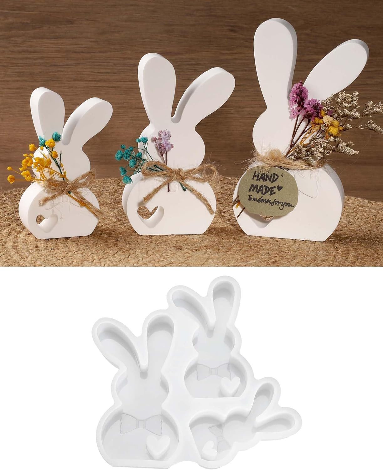 FOUORTUNATE-BEE Silikonform Ostern DIY Hasen Silikonform Gießformen Silikonformen, (Gießform Frühling für DIY Osterdeko Handwerk)