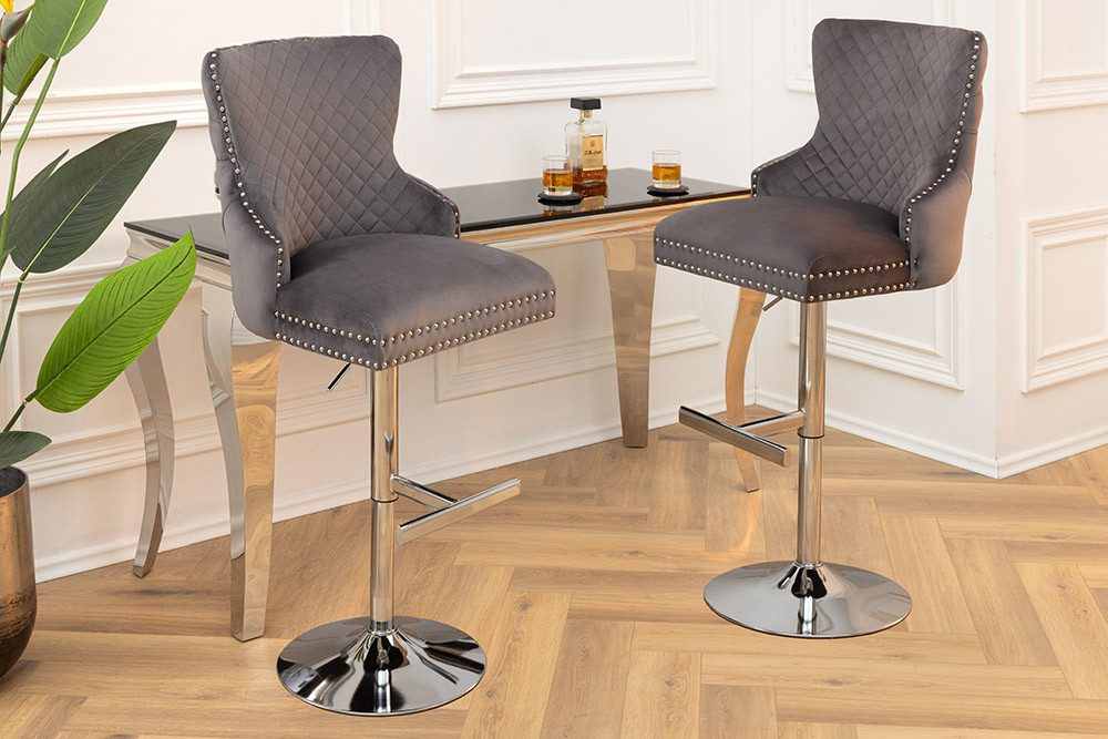 riess-ambiente Barhocker CASTLE DELUXE grau/silber · günstig online kaufen