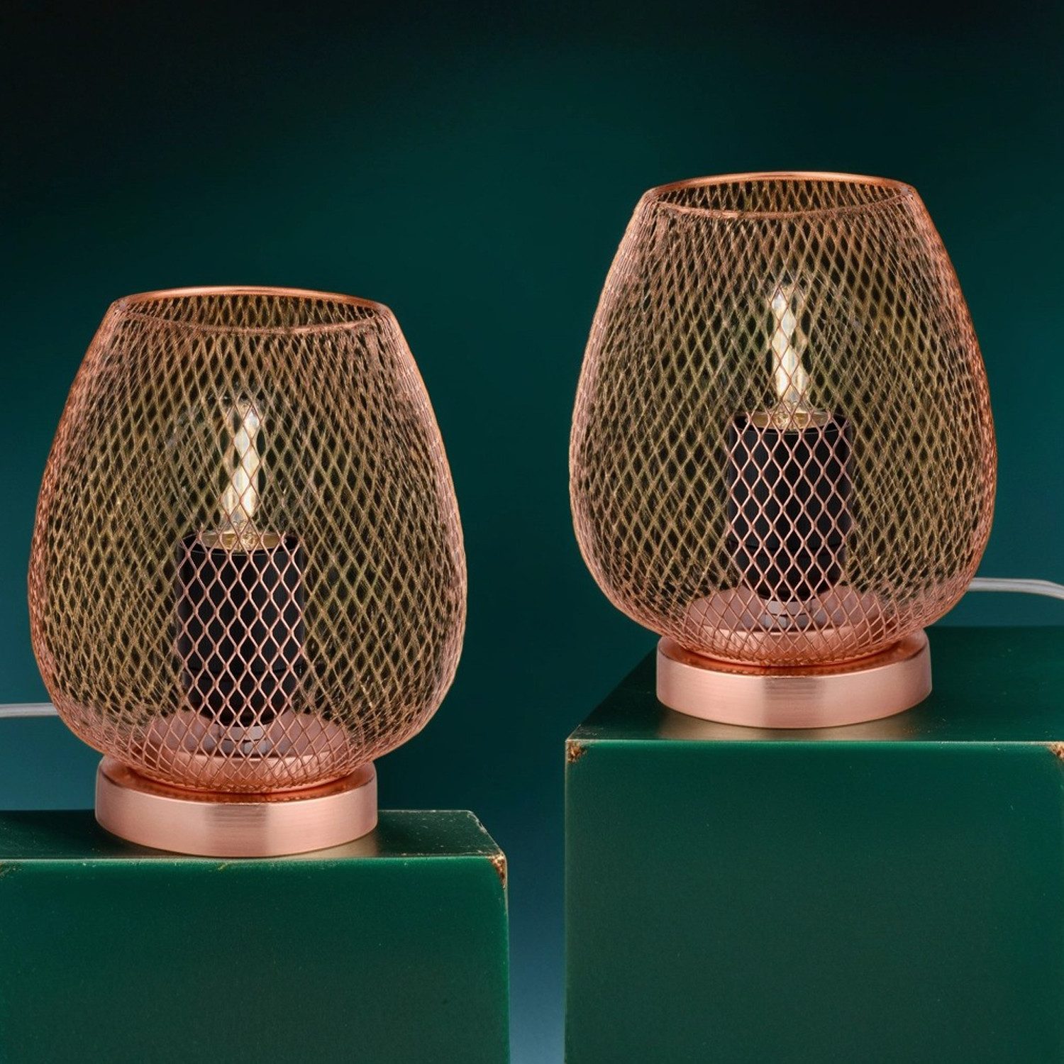 Marrakesch Orient & Mediterran Interior Nachttischlampe 2er Set Moderne Tischlampe Nachttischlampe Lampe Jonam, ohne Leuchtmittel, Handarbeit