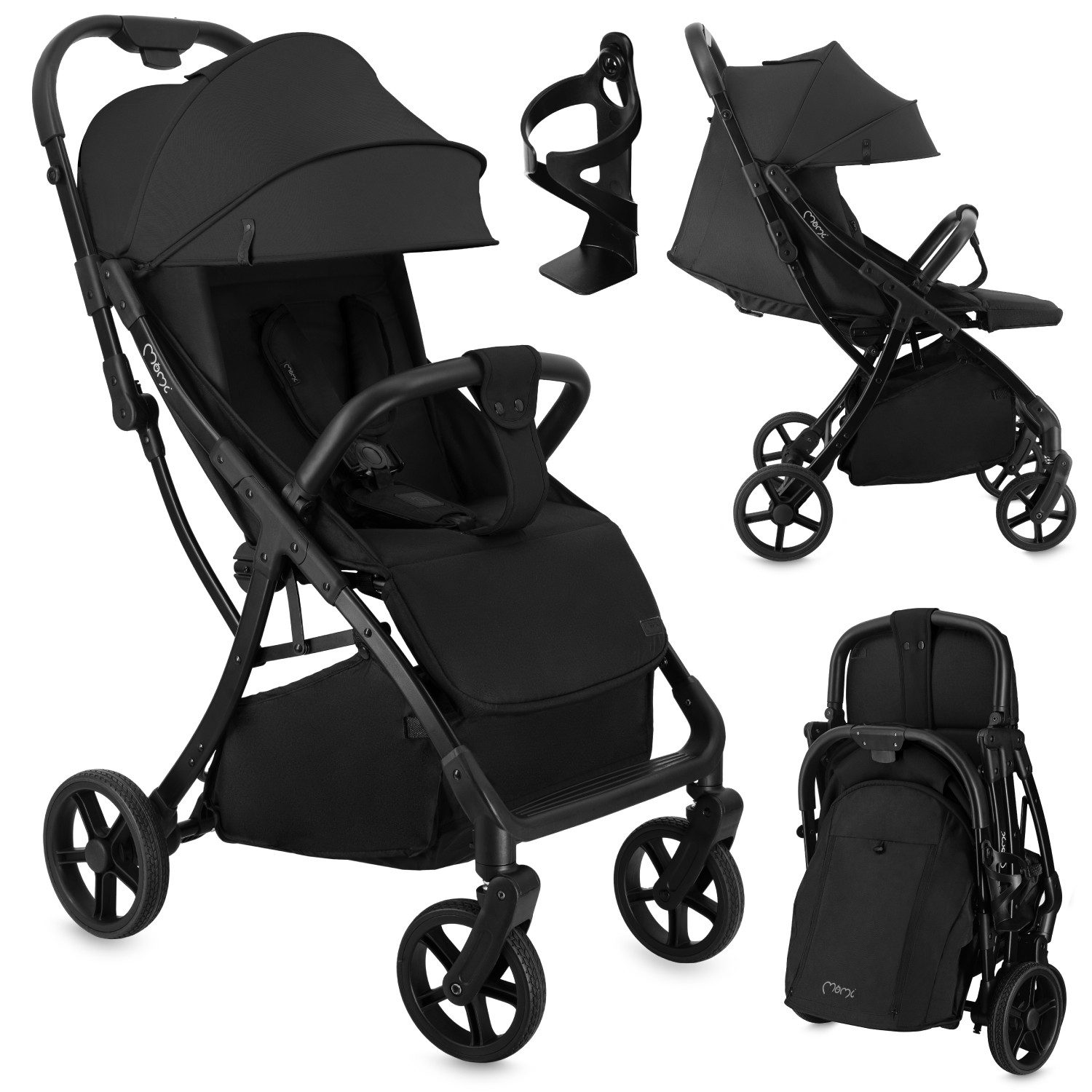 MoMi Kinder-Buggy Paola, Automatisch faltbar & vollgefedert bis 22 kg