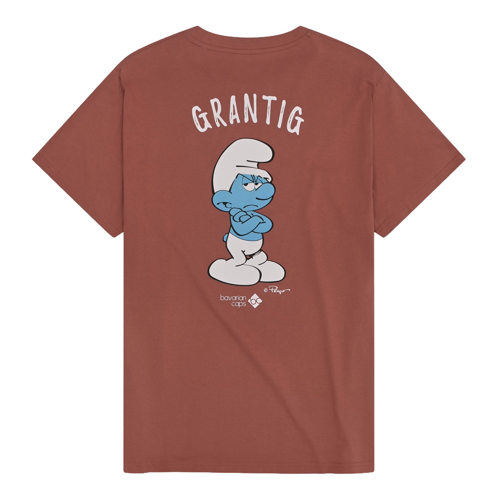 Bavarian Caps T-Shirt Bavarian Caps T-Shirt "Grantler Klub: Muffi" - rotbraun BC Logo