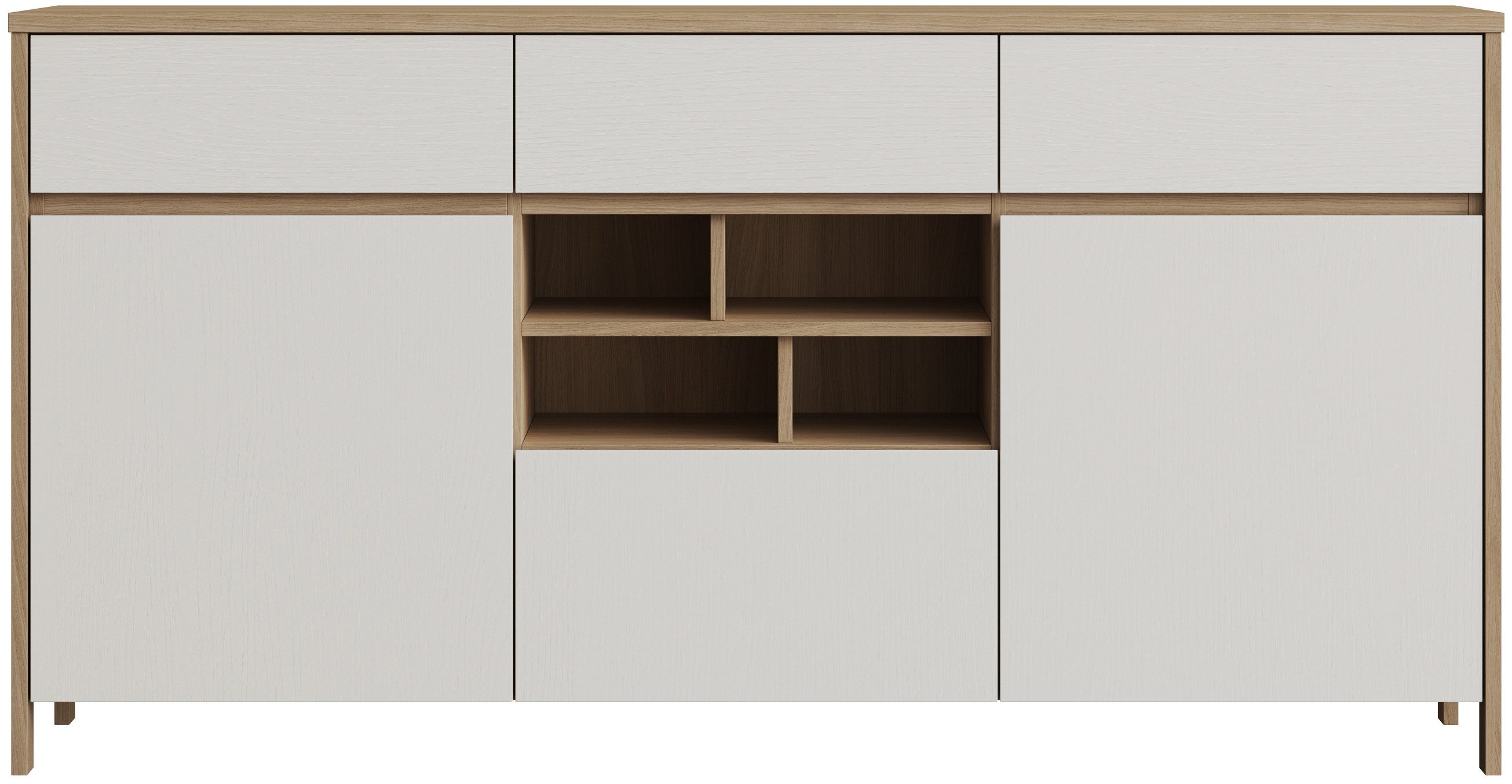 Home affaire Sideboard Stranda, moderner Schrank, Kommode im Scandi-Style, 165 cm breit, elegante Rahmenoptik, ausreichend Stauraum, vielseitig einsetzbar