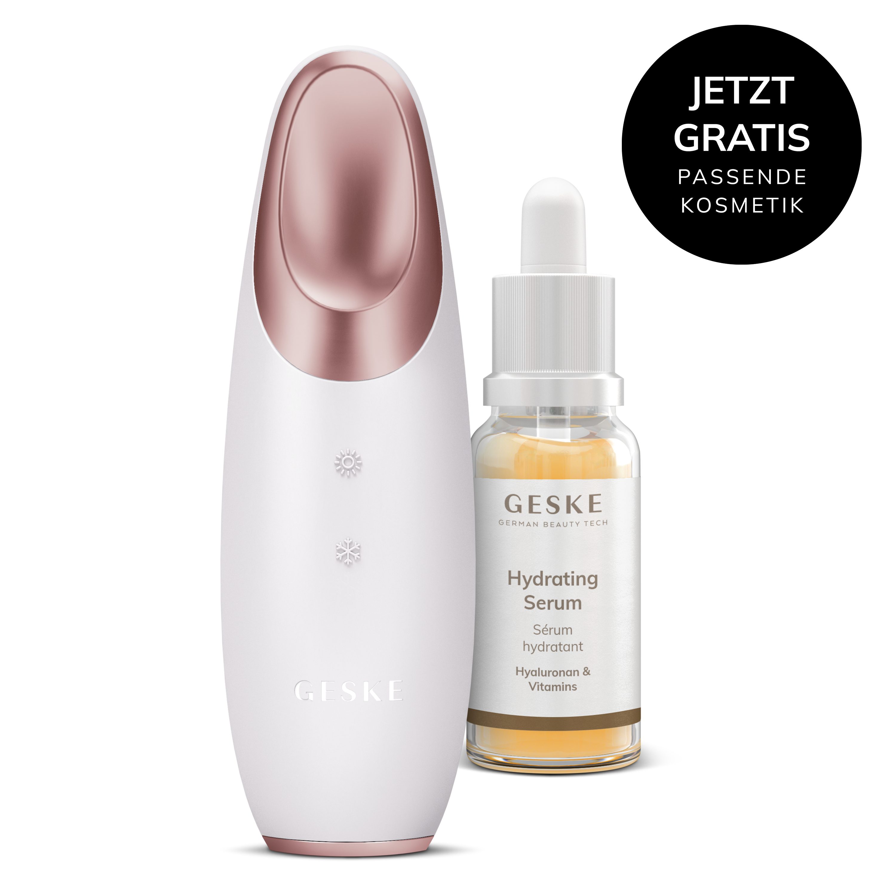 GESKE German Beauty Tech Augen-Roll-on Warm & Cool Eye Energizer 6in1 Farbe: Starlight + Gratis Kosmetik, 2-tlg., Gerät inkl. kostenloser APP (SmartAppGuided Device), Mit der GESKE App erhältst Du deine personalisierte Уход за кожейroutine.