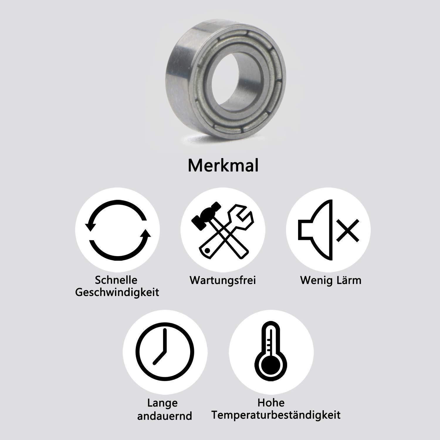 LuxusKollektion Kugellager Kugellager 5x10x4mm 10 Stück Edelstahl