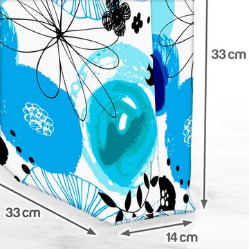 VOID Henkeltasche (1-tlg), Sketch Muster Blätter Blumen pflanzen natur garten muster weiss hell