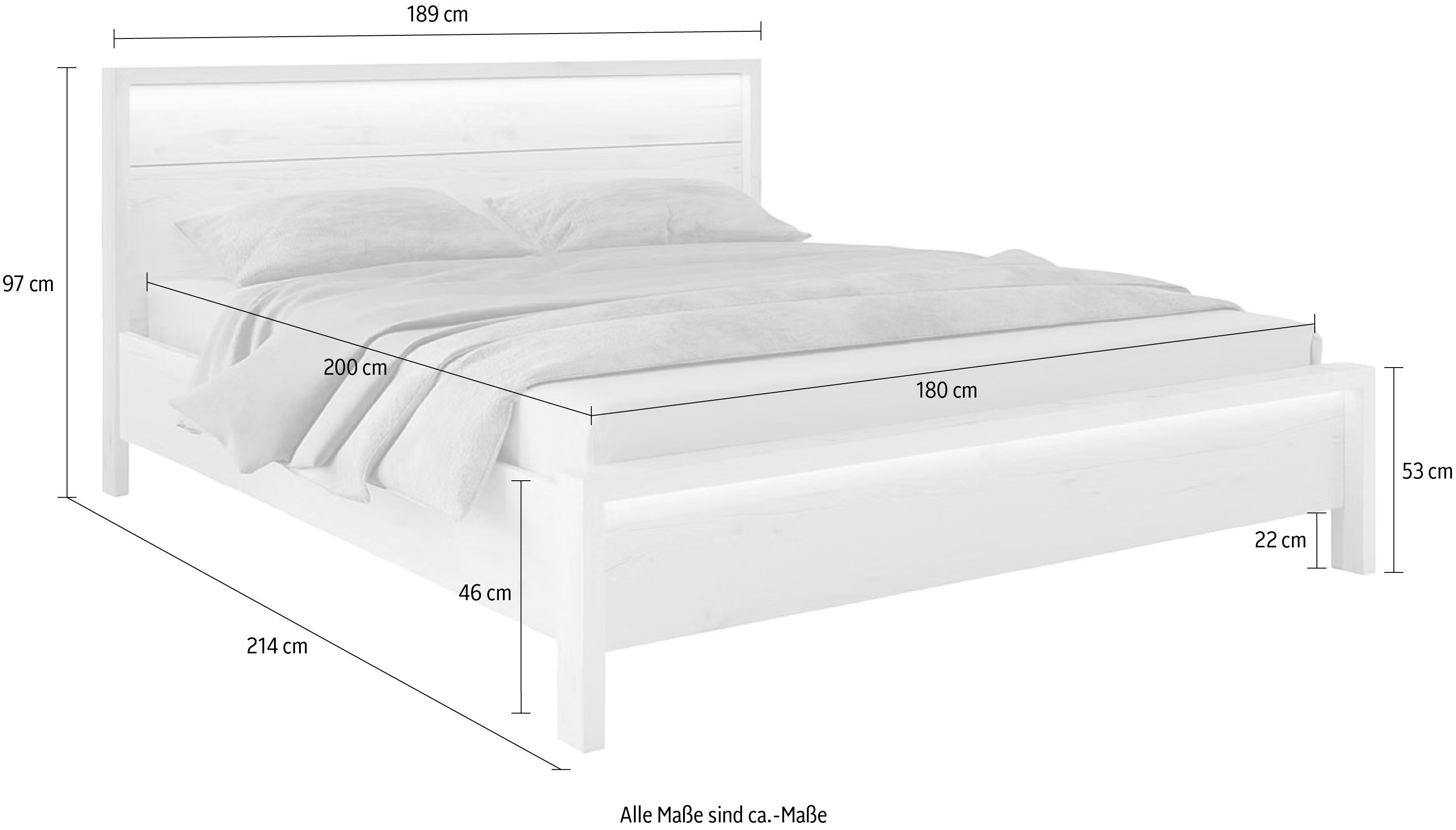 Home affaire Massivholzbett Moivre, inkl. LED-Beleuchtung – Bild 5 von 5