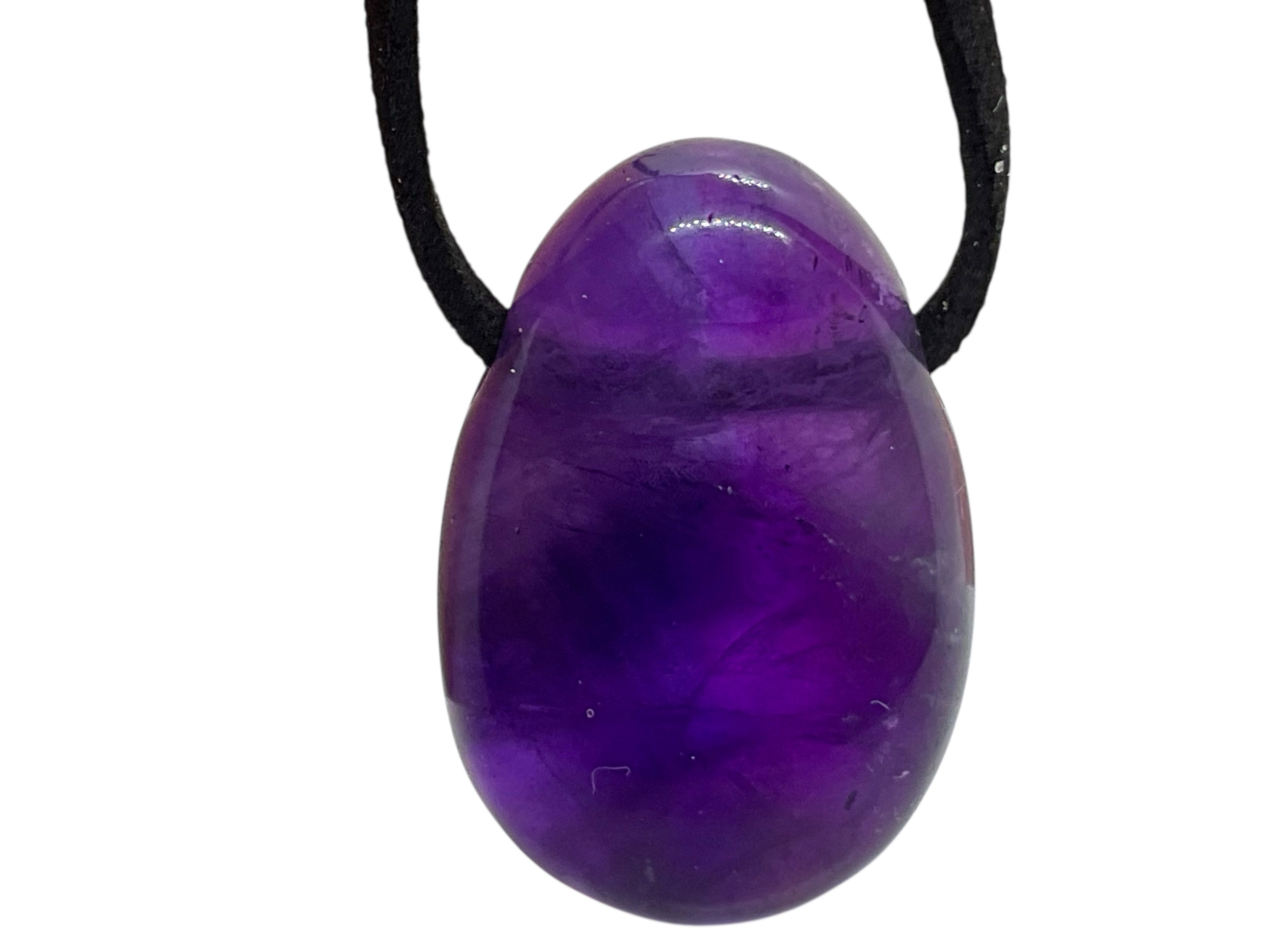 Steinfixx® Amulett Set Edelstein Anhänger aus echtem Amethyst, Tropfenanhänger (starker Heilstein, 1-tlg., Handarbeit, Brasilien), incl. 80 cm Wildlederband, Geschenkverpackung