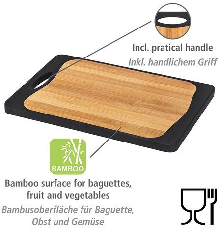 (1-St), Saftrille Kombi, Bambus, mit Kunststoff, Polypropylen, WENKO Schneidebrett